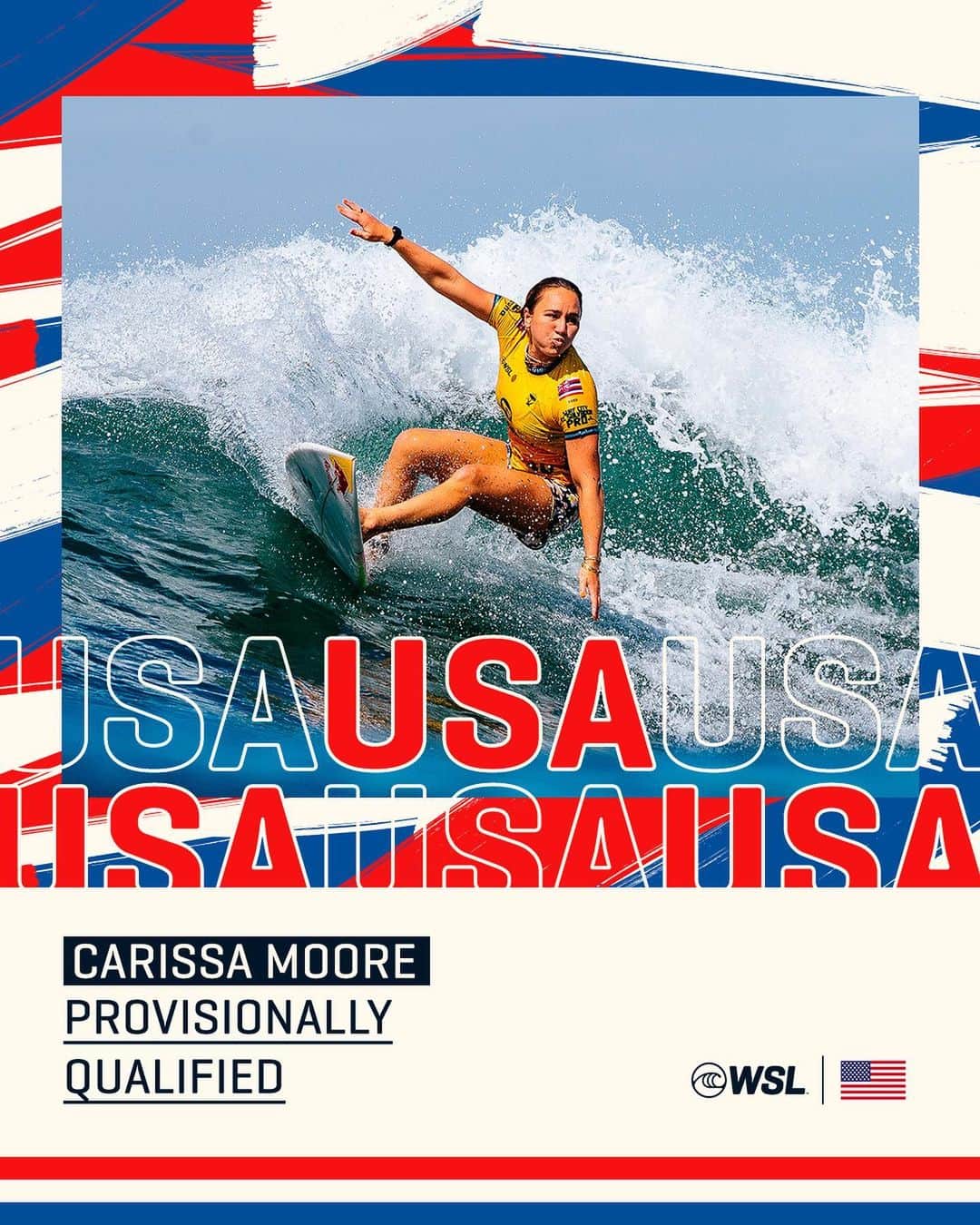 カリッサ・ムーアのインスタグラム：「Congratulations @rissmoore10! You have provisionally qualified for the Olympic Games Paris 2024. We can’t wait to watch you compete for Team USA next year at Teahupo’o.  #QualificationSeason2023」