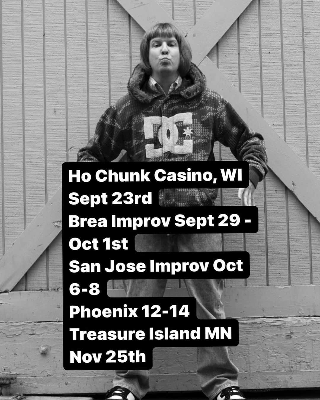 ニック・スウォードソンのインスタグラム：「Added dates will be Hanover, MD Casino Nov 11- Richmond VA Funny Bone Nov 12, Shooting Star Casino in MN Oct 27th and Vegas Venetian Dec 8-9」