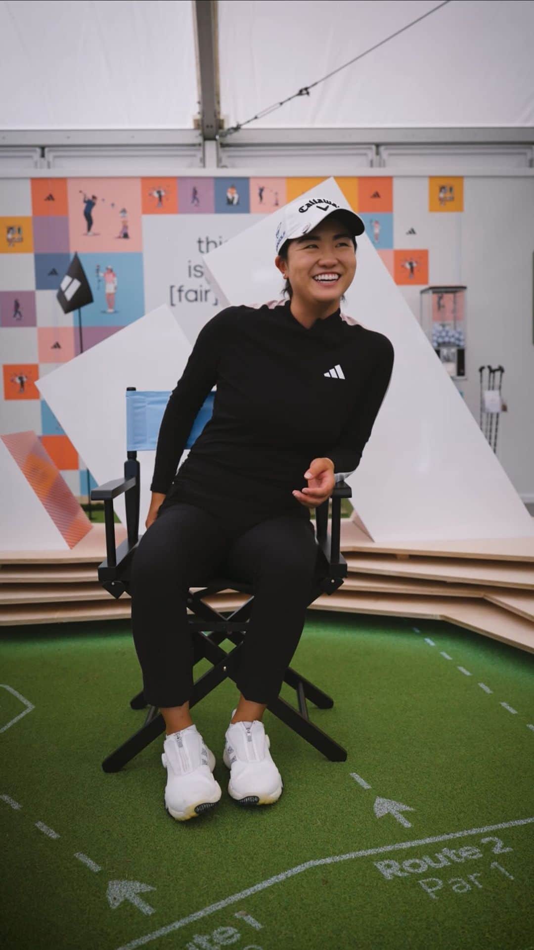 adidas Golfのインスタグラム：「Caught up with Rose Zhang at the 19th hole at the @aigwomensopen   Keep doing your thing out there! @rosezhang   For everyone at the tournament this week make sure you stop by the adidas Golf 19th hole and check out Rose’s and the rest of the 3-stripe crew’s stories.   #ThisisOurFairway #womensgolf #AIGWO #RaiseOurGame」
