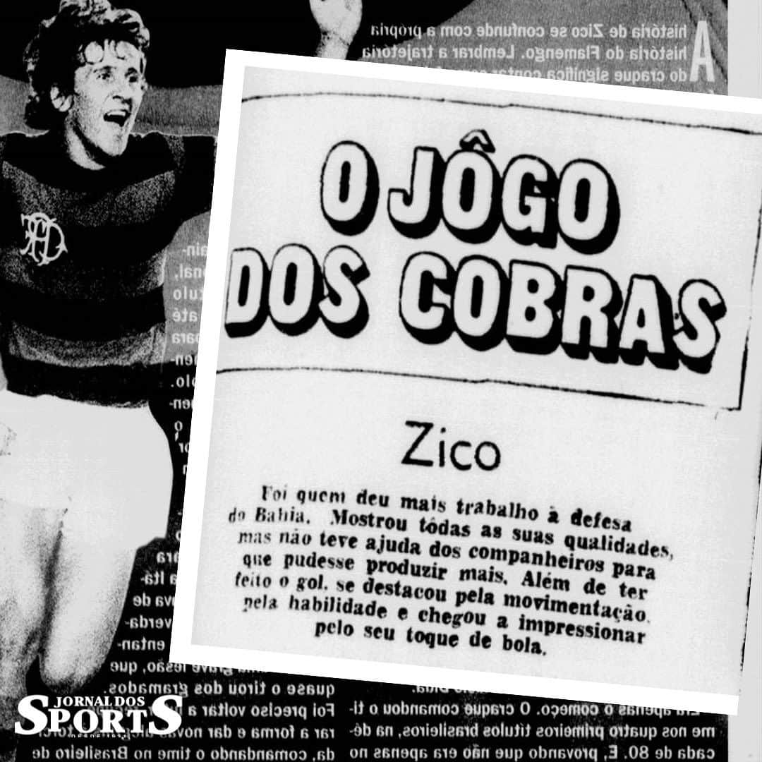 ジーコさんのインスタグラム写真 - (ジーコInstagram)「Há exatos 52 anos, o Jornal dos Sports noticiava o primeiro gol como profissional do maior ídolo da história do Flamengo, Arthur Antunes Coimbra, o eterno Zico.  Foi na Fonte Nova, com 34.335 pagantes, num Flamengo e Bahia, que terminou 1 a 1 pela 2ª rodada do @brasileirao.  #JornalDosSports #Zico #Flamengo #Brasileirão」8月12日 6時25分 - zico