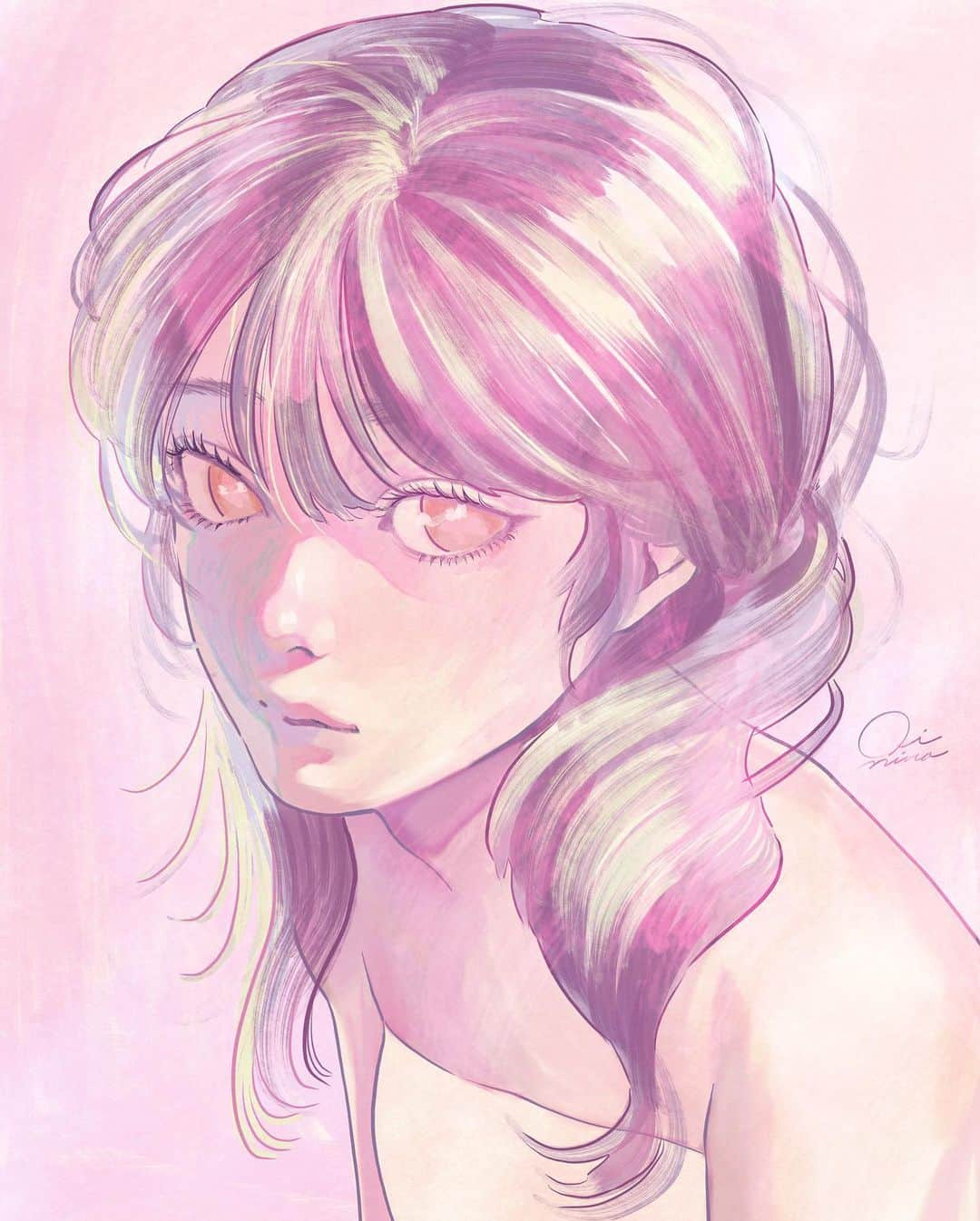 藍にいなのインスタグラム：「Be loved girl  -  -  #drawing #dailysketches  #adobefrescoillustration #girlsillustration  #animeillustrations #소녀일러스트 #绘画」