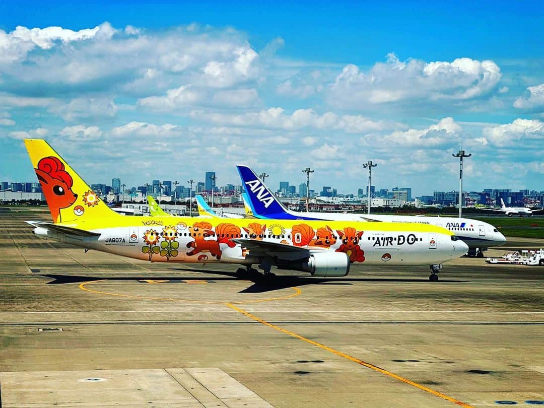 木山裕策さんのインスタグラム写真 - (木山裕策Instagram)「今日は今から稚内空港へ✈️ 羽田空港には色んな絵柄の飛行機がいっぱい。それでは行ってきまーす👋」8月12日 12時16分 - kiyamayusaku
