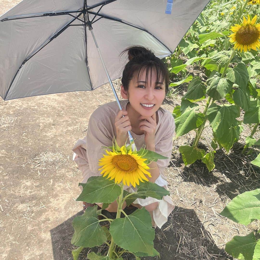 有馬綾香さんのインスタグラム写真 - (有馬綾香Instagram)「ひまわり畑🌻  新幹線とひまわりのコラボ頑張って撮りました🫶」8月12日 12時39分 - ayakaarima