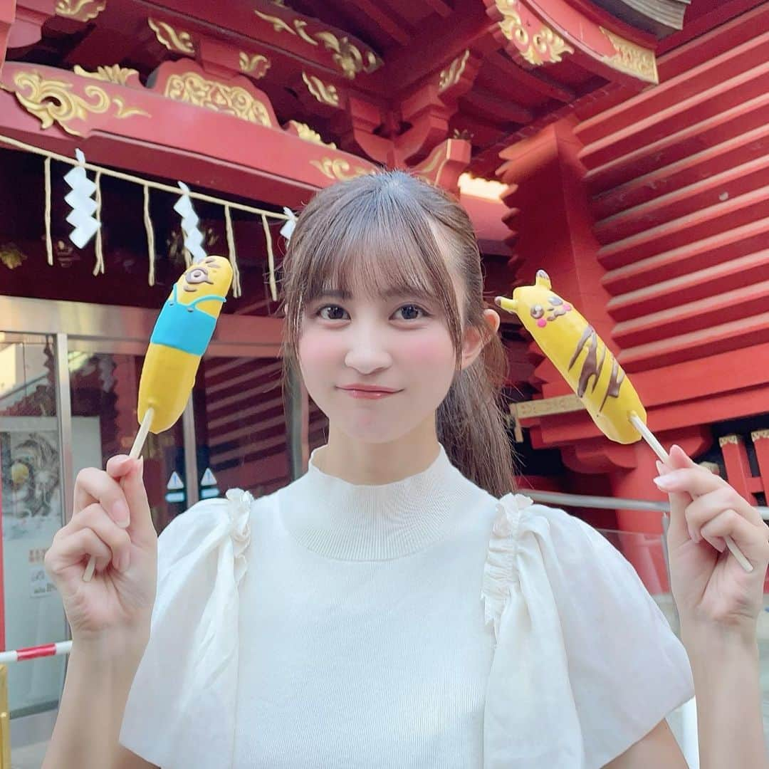 金澤有希さんのインスタグラム写真 - (金澤有希Instagram)「#神田明神祭り  最高に楽しかった🍧  チョコバナナ可愛すぎた💛  夏さいこ〜〜〜！！！  #神田明神 #夏祭り #祭り #屋台 #チョコバナナ #ピカチュウ #ミニオン #夏 #御茶ノ水 #神田」8月12日 19時02分 - yuuki_kanazawa0501