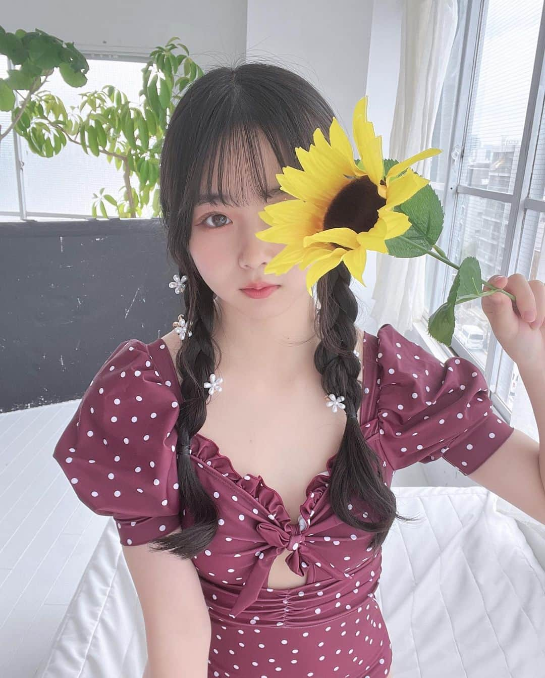 りなさんのインスタグラム写真 - (りなInstagram)「ドット柄が可愛い🌻  #Popteen #Popteen専属モデル #PureGi #ぷれっぢ #アイドル」8月12日 22時29分 - rinakahata121007