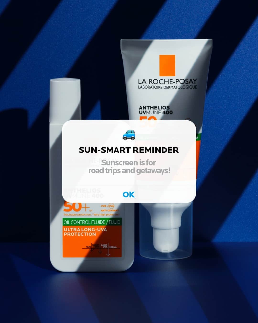 La Roche-Posayのインスタグラム：「🚗 On the road again? Don't let UV rays hitch a ride! Did you know that UV rays can penetrate windows and harm your skin? That's right!  So, whenever you're on the road, remember to keep your sun protection handy.  Sunscreen is your road trip's best co-pilot against premature aging, skin damage, and the risk of cancer.   All languages spoken here! Feel free to talk to us at anytime. #larocheposay #anthelios #sunprotection #sensitiveskin #roadtrip Global official page from La Roche-Posay, France.」