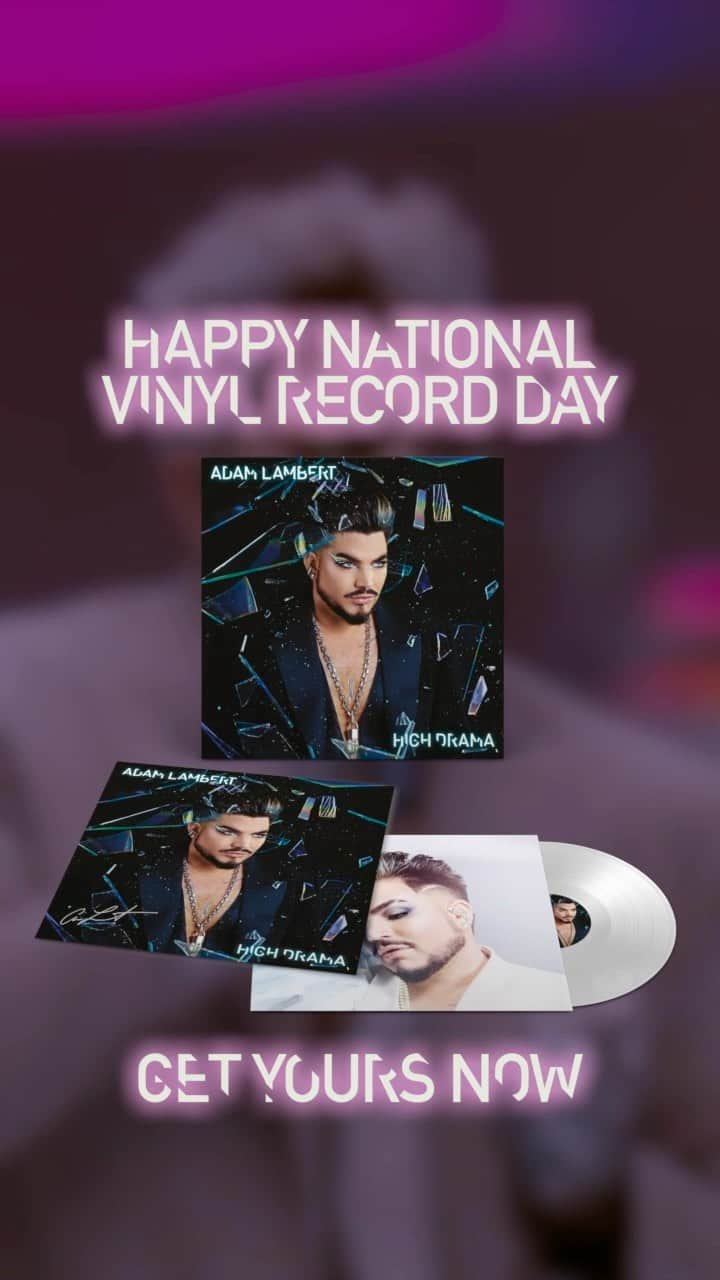 アダム・ランバートのインスタグラム：「Nothing beats listening to music on vinyl! Get your High Drama vinyl now ✨」
