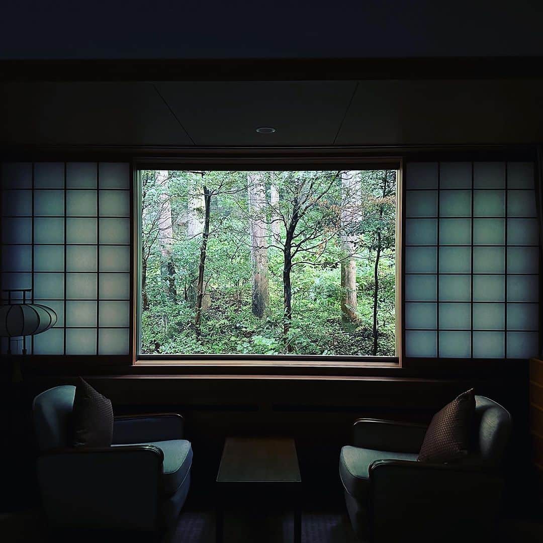 春香さんのインスタグラム写真 - (春香Instagram)「夏休みの続き、箱根へ小旅行。  兼ねてより宿泊したみたかった富士屋ホテルへ家族、親族と滞在。 @fujiya_hotel   到着後はラウンジで美味しい水出しアイスコーヒーを頂き、 のんびり温泉に浸かり、 ディナーはメインダイニング　ザ・フジヤにて、 フレンチのコースを堪能させて頂きました。 夏休みはキッズフレンチ体験も開催されていて、 不慣れな子ども達にも優しい食事タイムとなりました。  向かいに座る息子撮影による記念写真。 この日は、子どもの付き添いで一緒にアスレチックコースを周り、温泉に浸かりスッキリしてからディナーへ。 40代後半のへっぴり腰でのアスレチック姿はお見せ出来るものでもなく、我ながらシュールな感じでした😂 全身の筋肉痛必須です。気になる方はこちら↓ @forestadventure_hakone   翌日の朝食は父の希望で、 離れの旧御用邸菊華荘で日本庭園を眺めながら 美味しい和定食を頂きました。  富士屋ホテルさんのご厚意で、 三島由紀夫が新婚旅行で滞在されたり、ジョンレノンさんが滞在されたという菊の間や館内の博物館を案内していただきました。 さすがに夫は、三島由紀夫全集のどこにホテル滞在について綴られていたかすぐにでてくる記憶ぶり。図らずも専門家の解説付きとなりました😉  フォレストサイドのお部屋も憂いがあり、 この窓枠による風景の切り取りが好き。  歴史のあるホテルの雰囲気はやはり落ち着きます。 広い敷地は、居る場所で感じる景色が違い、 五感を刺激してくれます。  リフレッシュできました😉  #夏休み#箱根#箱根旅行 #富士屋ホテル#家族旅行 #春香#haruka# #箱根温泉 #hakone#hakonejapan #fujiyahotel #japanstyle #miyanosita #shorttrip #familytime #summer2023#親孝行出来ました#家族旅行#子どものいる暮らし #子育てママ #子育て中 #ママファッション #ママライフ #男の子ママ#2人子育て #2人子育て奮闘中」8月13日 9時33分 - haruka__official