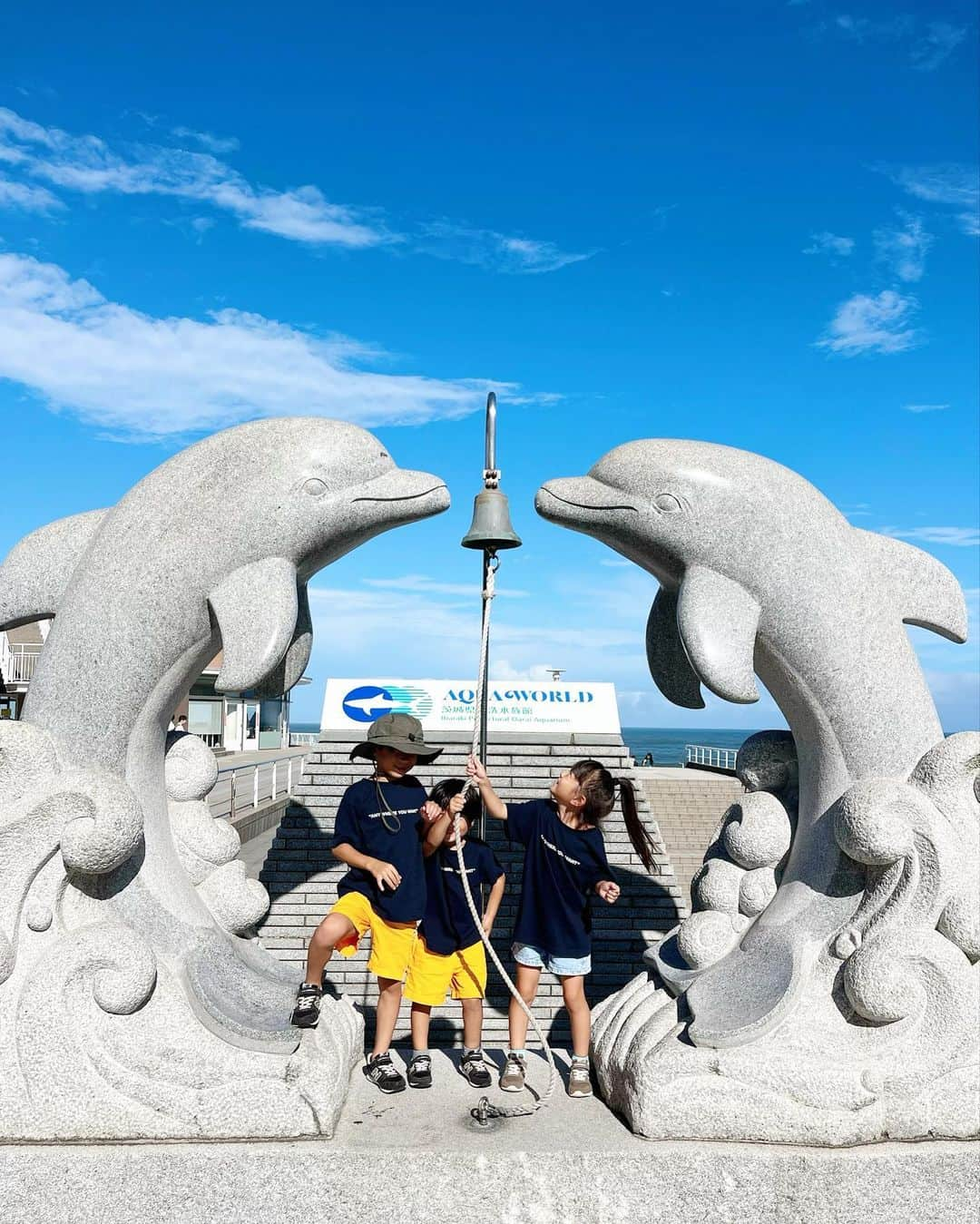 菊地あやかのインスタグラム：「. . 大洗水族館🐟🪸🫧🤍  ˗ˏˋ 日本でもトップクラスの大型水族館　ˎˊ˗  こどもたちが大好きなお魚𓂃꙳⋆ よく釣りしに行くから3人揃って この魚は〜あの魚は〜って名前言ってて感心。 沢山お魚がいるから見ててほんと楽しい𓆡 ⋆  でも結局アザラシが1番可愛かったああ！！ 癒された可愛い飼いたい🦭💕( )  #大洗水族館#アクアワールド大洗#茨城県 #水族館#夏休み#お盆#3兄弟#男の子ママ #女の子ママ#年子ママ#8歳#6歳#4歳」