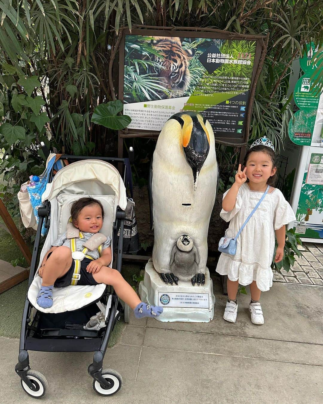 沼田由花さんのインスタグラム写真 - (沼田由花Instagram)「夏休みいかがお過ごしですかー❓ 今年は本当に暑くてなかなかお出かけできていません💦  おばあちゃんが泊まりに来てくれたので4人でどうぶつ王国まで行ってきました🩵  暑くて暑くて全部は回れなかったんだけど、なんとか夏休みらしい事ができて良かった😆  暑くて暑くて汗びっしょり 前髪も崩れ放題で 記念撮影📸  由芽ちゃんはペリカンが印象的だったみたい✨ バードショーも見れて大満足🩵  #夏休み #5歳 #2歳」8月13日 13時47分 - yuka_numata