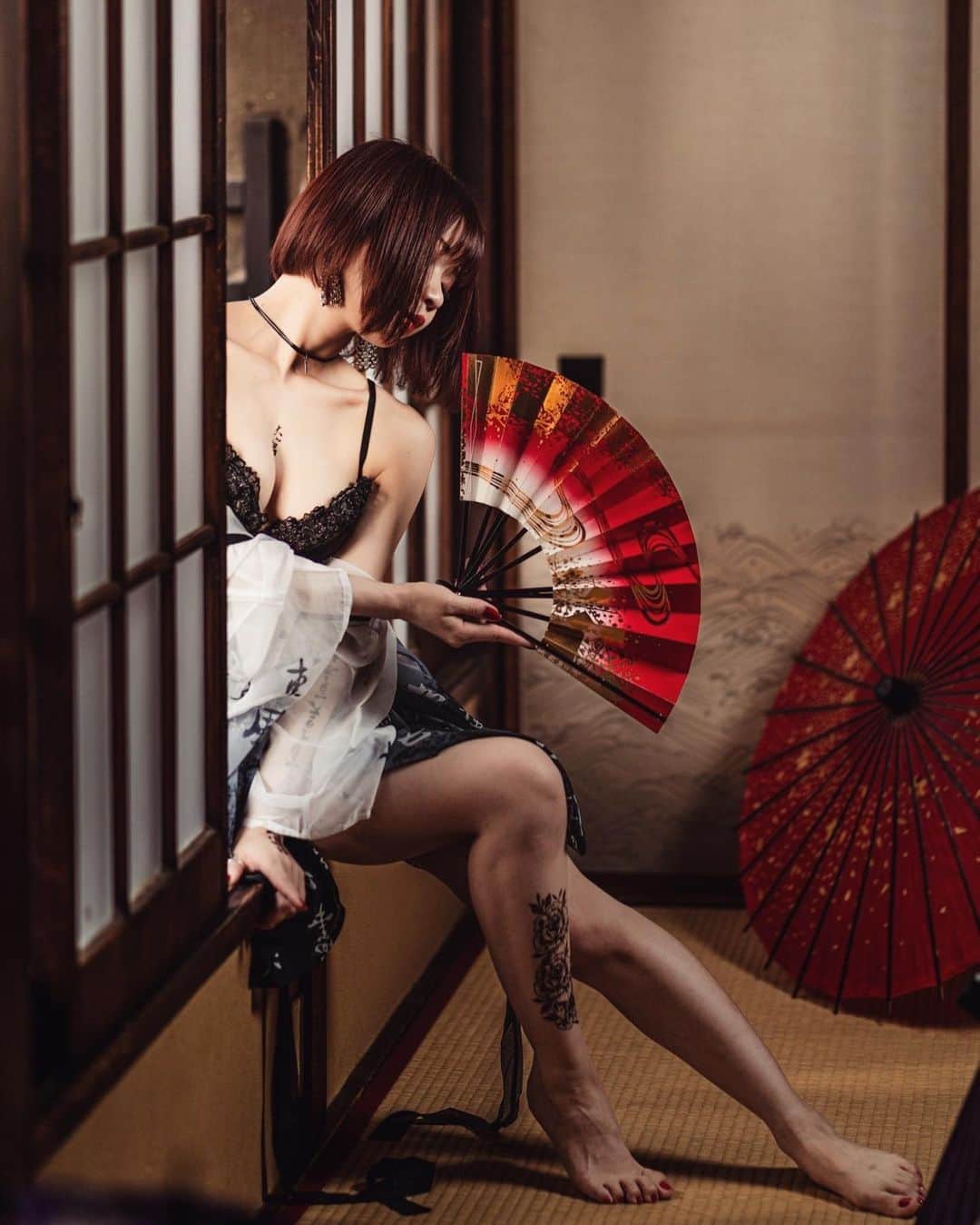 白波瀬ミキティ。のインスタグラム：「和🇯🇵  #和風 #グラビア #japanportrait #tokyocameraclub #sexytattoos #친구해요　#셀카」