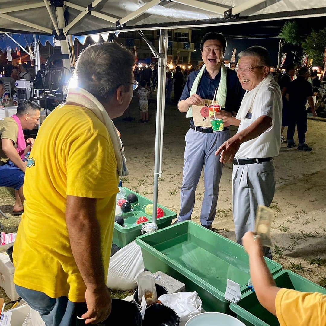 木原稔のインスタグラム：「みんな笑顔の夏祭り🍉」