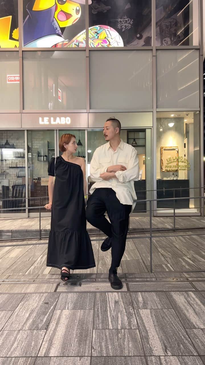 Julia Castroのインスタグラム：「Nightout…🖤 . #nightout  #summer #couple  #summerstyle  #monochrome」