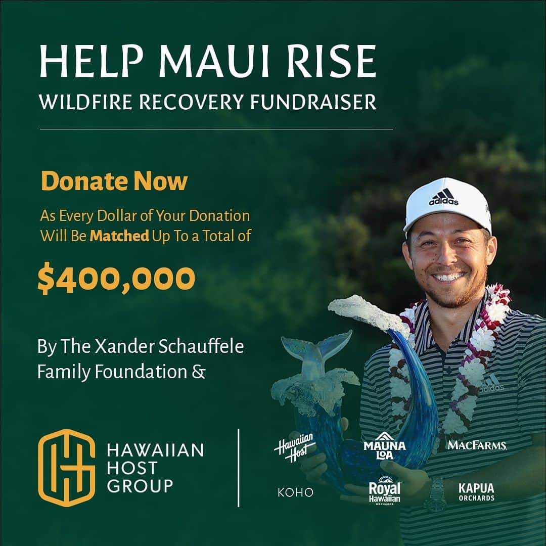 ザンダー・シャウフェレのインスタグラム：「🌴 Maui holds a special place in our hearts, and it's heartbreaking to see it ravaged by wildfires. Click the link in my bio and let's show our solidarity by donating to the Help Maui Rise Fundraiser. We teamed up with @hawaiianhostinc and @maunaloamacnut and with your help, we can bring hope and healing to those in need.  #MauiStrong #HelpMauiRise #hawaiianhostgroup」
