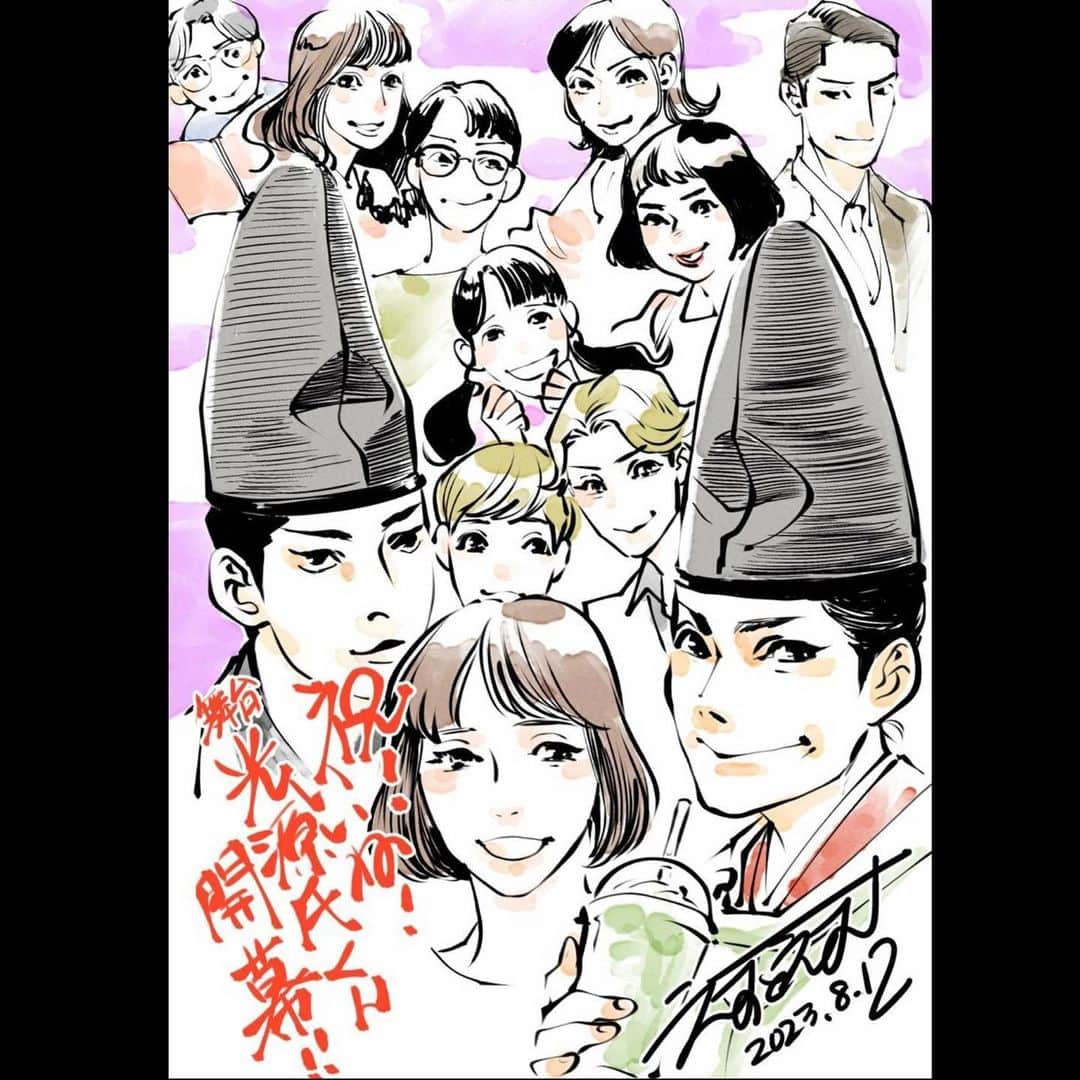 のインスタグラム：「. 『いいね！光源氏くん』2日目も、ご来場・応援誠にありがとうございました！！ 原作のえすとえむ先生が、初日・2日目と観に来て下さいまして...一人一人に手書きのメッセージを下さいました😭✨ 本当にありがたい限りです😢♡ 先生が生み出し、愛情を注いできたそれぞれの人物を、私たちは大切に生きなくちゃ‼︎✨と改めて思いました♡ 楽屋裏には、そんな先生が描いて下さったイラストも貼ってあります😭✨ 演出の村上さんも左上にバッチリいらっしゃいますね😊✨ こんな素敵なイラスト...😭嬉しすぎます‼︎ 明日は休演日ですが、明後日からまたみんなでたくさんの笑顔に会えたら♡と思います‼︎☺️ 劇場でお待ちしています😊♡ . . #舞台#いいね光源氏くん#三越劇場#矢島舞美」
