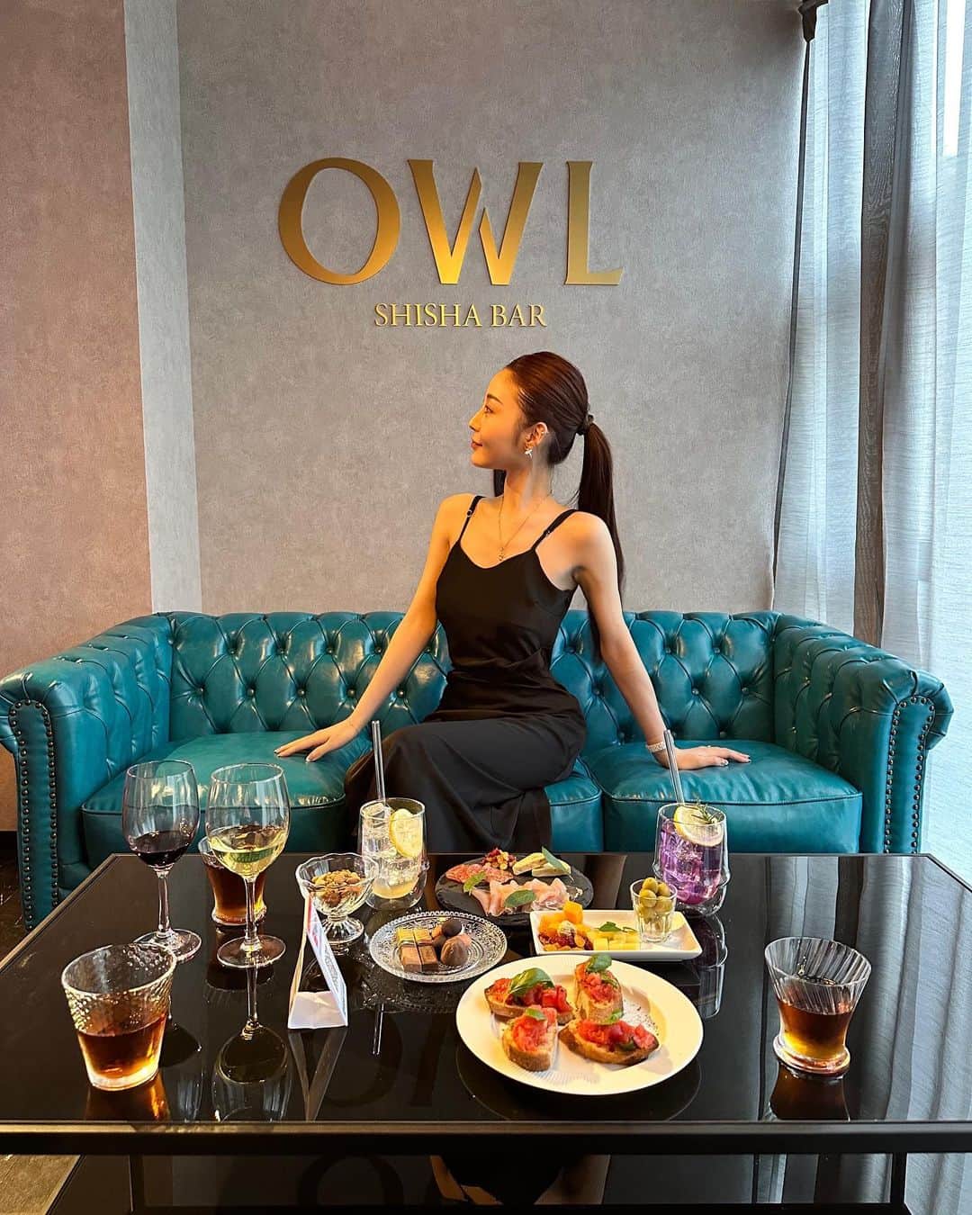 赤嶺紗羅のインスタグラム：「@shisha.owl 🍷💐✨」