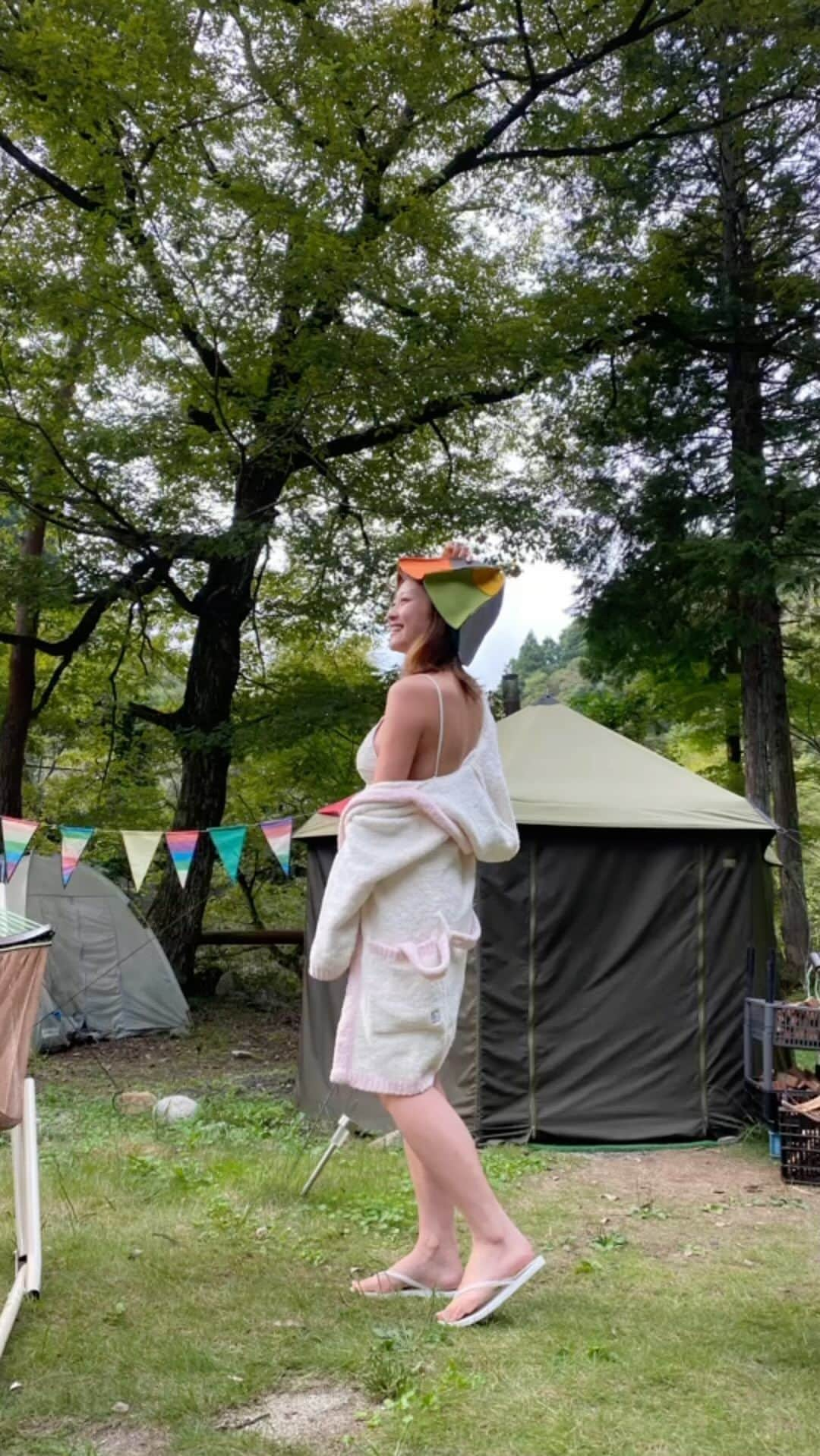 原幹恵のインスタグラム：「9/9(日)に、サウナイベントを開催することになりました🧖‍♀️✨ 大自然の中でサウナして、バーベキュー🍖鮎釣りも！ プライベートでも何度もお世話になってる @kananomori_sansou さんでやりまーす！！ 是非、夏の思い出を作りにお越しくださーい😊✨  こちらから↓↓↓ https://fanicon.net/tours/4854/2029  #サウナ #bbq」