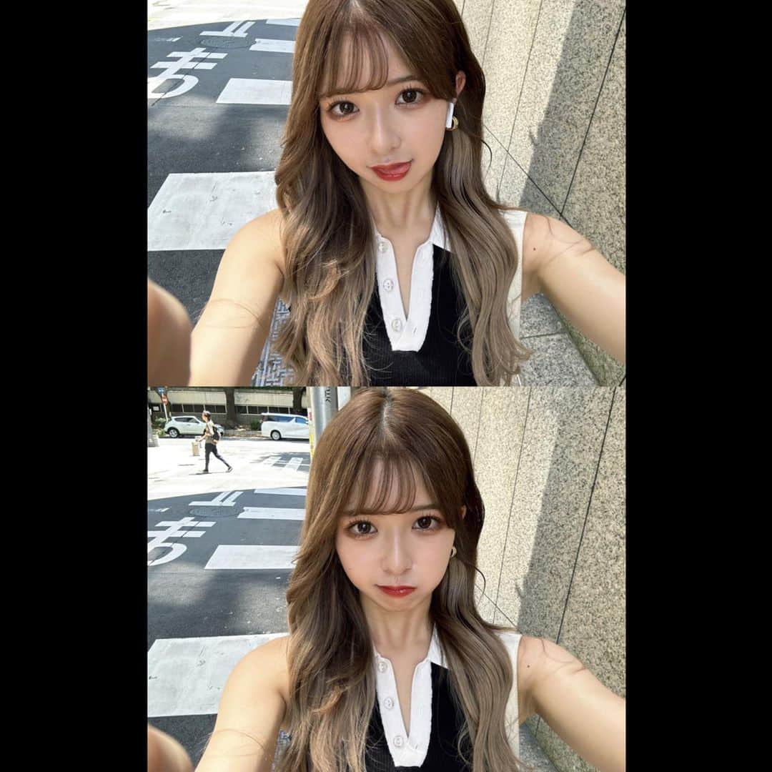 のインスタグラム：「.  New hair  グラデーションかわいい〰️❔💖🤍」
