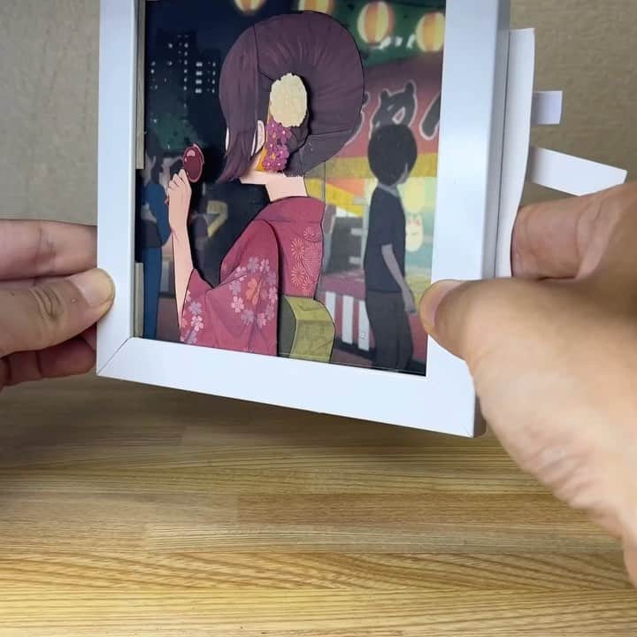 しんらしんげのインスタグラム：「浴衣女子の動くイラストです。 横にスワイプしたらメイキング映像あります。」