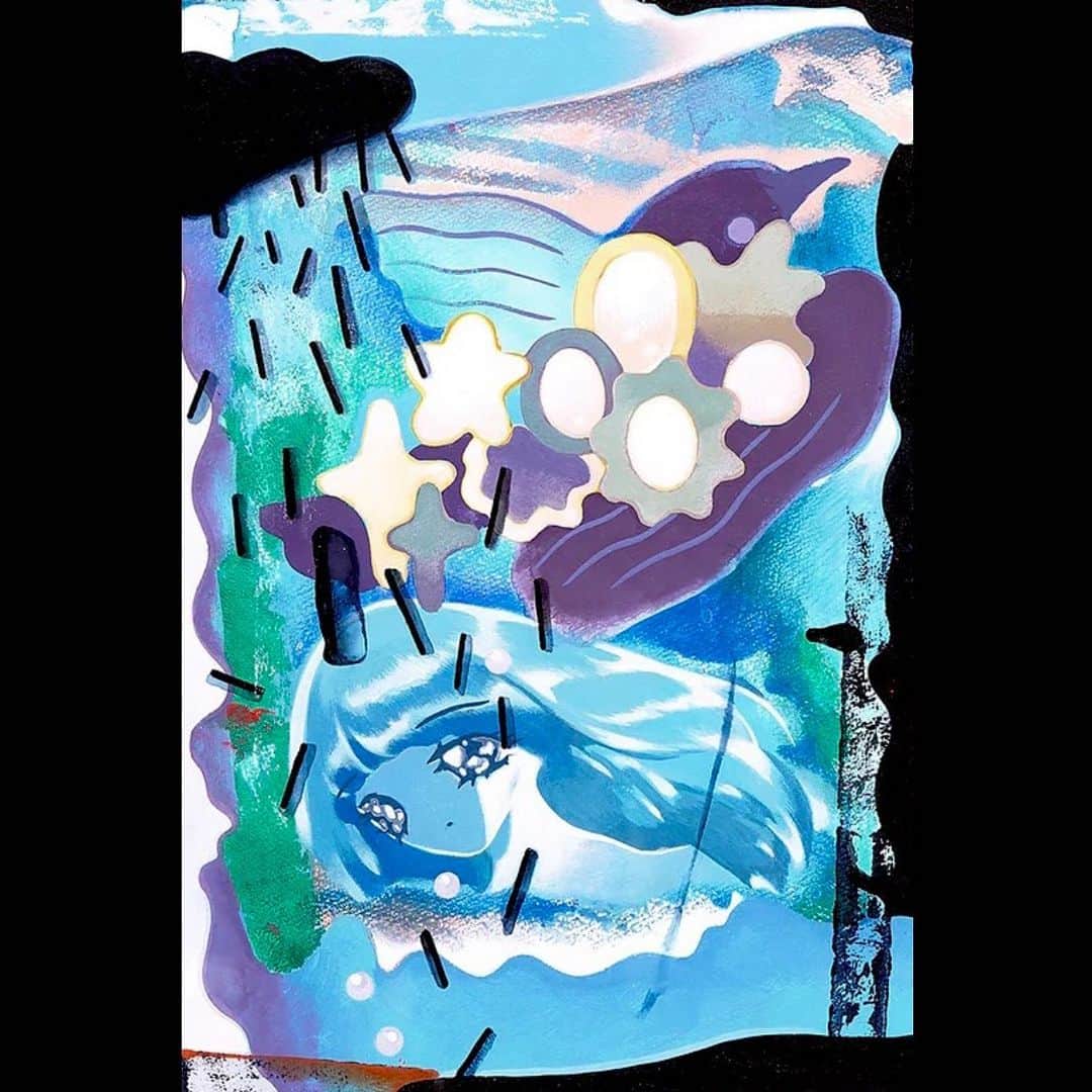 大槻香奈さんのインスタグラム写真 - (大槻香奈Instagram)「「きらきらをのせて」2023年 410×300mm 紙・アクリル・色鉛筆  #art #artist #painting #drawing #illustration」8月14日 23時05分 - kanaohtsuki