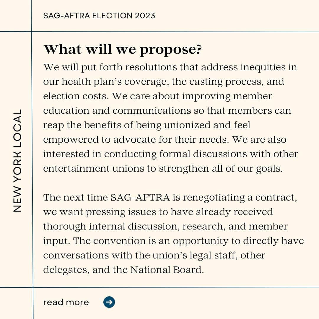 タヴィ・ゲヴィンソンさんのインスタグラム写真 - (タヴィ・ゲヴィンソンInstagram)「☀️ I’m running in the @sagaftra New York local election to be a convention delegate ☀️ with my friends @lindseybroad @nikkimjames @chrisw3ndelken! Read more about us, comment any q’s & remember to vote by September 8 - ballots have been mailed to your address on file with the union 🗳️」8月15日 7時58分 - tavitulle