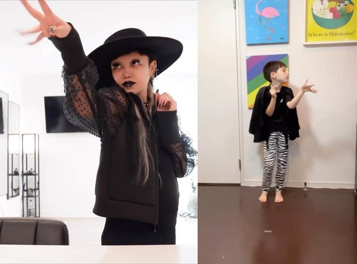Aya Satoのインスタグラム：「I made choreography for 5 years old little queen @littlemi0131 🖤 And she killed it 🖤」