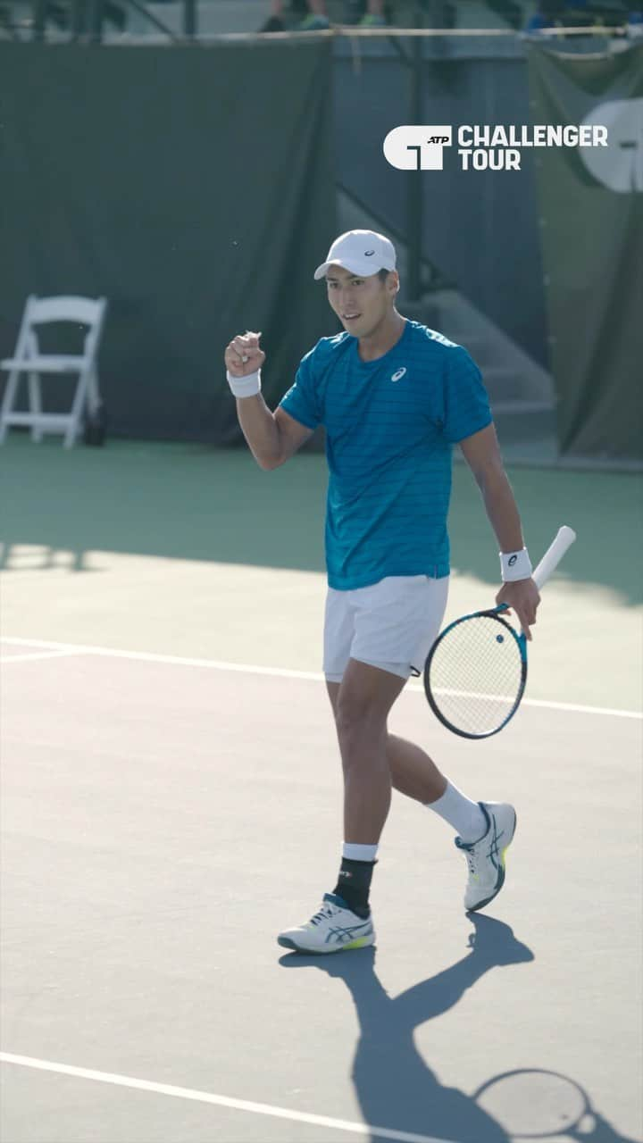 綿貫陽介のインスタグラム：「Sealed with an Ace 💥  2nd seed 🇯🇵 @tennisuke412 outlasts Johnson 7-5, 5-7, 6-4 in a tightly contested opener in Stanford to reach the 2nd round 🎾  #ATPChallenger • @ggotennis ☀️」