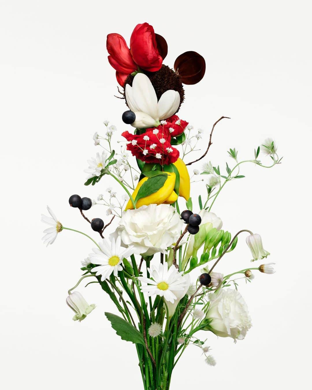 吉田ユニのインスタグラム：「ウォルト・ディズニー・カンパニー100周年のプロジェクト「Disney Create 100」に参加させていただいています。お祝いの気持ちを込めて花束でMickey MouseとMinnie Mouseをつくりました。 I'm participating in the Walt Disney Company 100th anniversary project "Disney Create 100". I made Mickey Mouse and Minnie Mouse out of a bouquet to celebrate them.  @DISNEYSTYLE  @makeawishintl  #DisneyCreate100 #Disney100 #ディズニー100 #flower #bouquet  #mickeymouse  #minniemouse #anniversary」