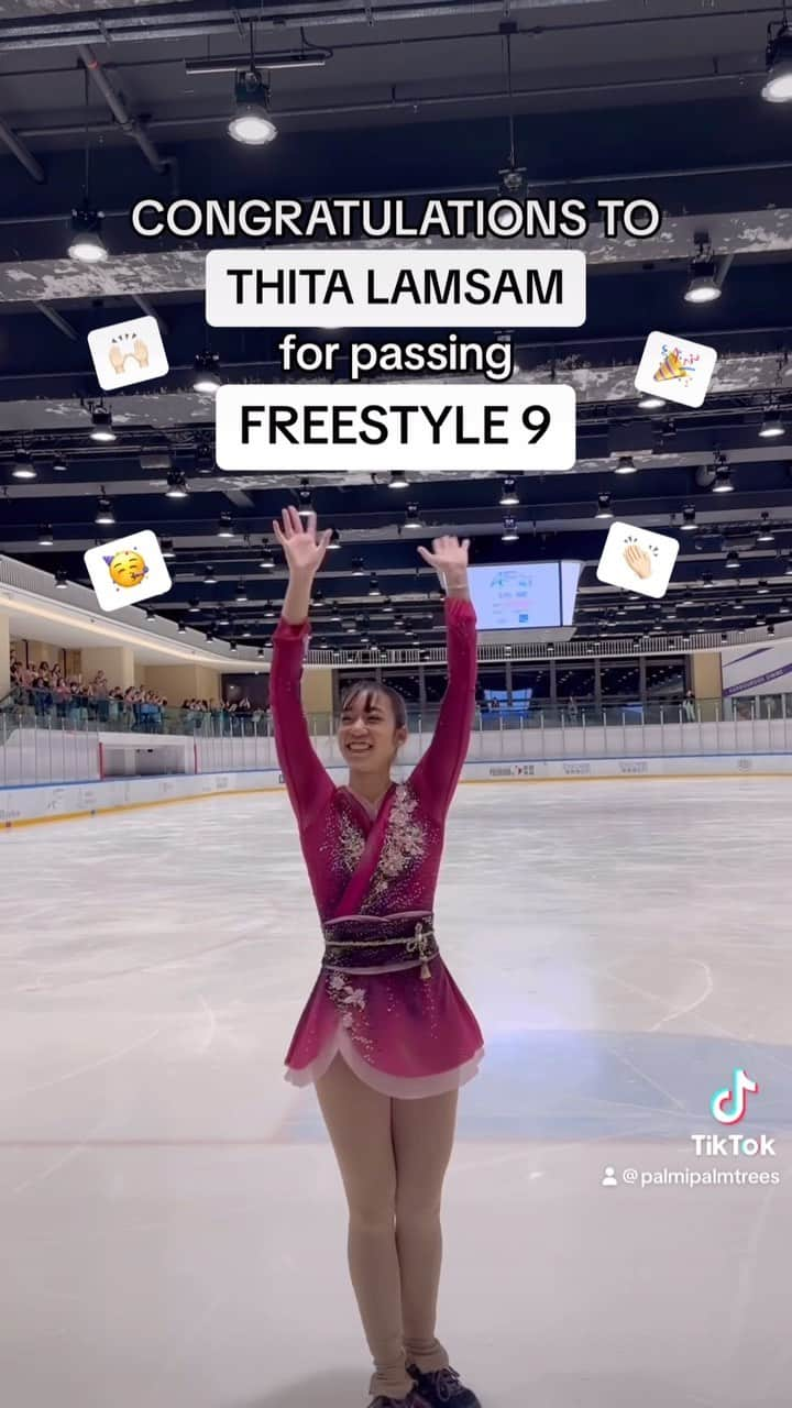 シータ・ラムサムのインスタグラム：「✨FIRST THAI FIGURE SKATER TO PASS ISI FREESTYLE 9✨  never thought i’d have this day in my life 🥰 very thankful to my coaches and support team for helping me make this happen ✨ and soooo thankful for all the love and support i received this week at hong kong! couldn’t ask for a better ending to this trip 🫶🏻 it was wonderful meeting everyone and i hope to see you all again soon! 💕  #fyp #figureskating #iceskatingtiktok #adultskating #ฟิกเกอร์สเก็ต #ไอซ์สเก็ต #figureskater #SkateAsia2023 #SkateAsia #SA2023 #isiAsia #isiAsiacompetitions #isicompetition #isiFreestyle9」