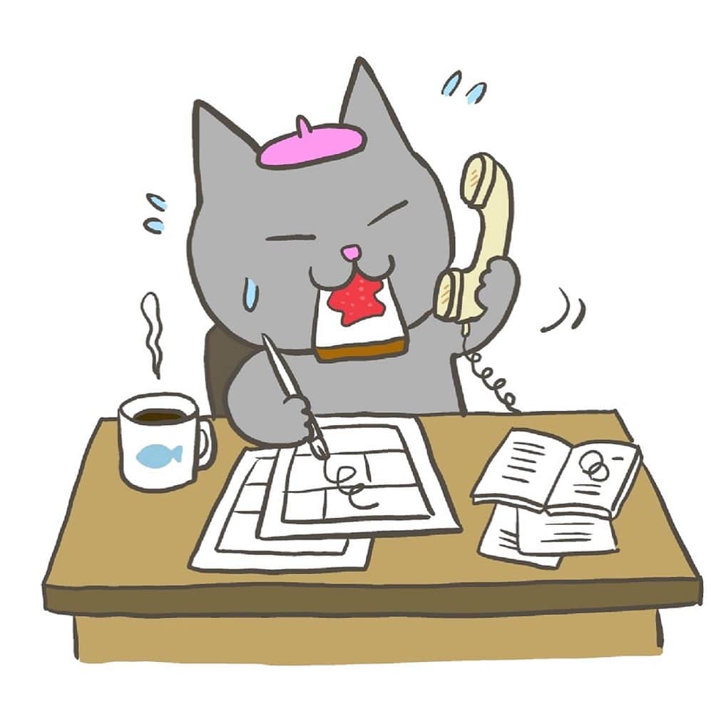 市川ヒロシのインスタグラム：「最近描いた ねこイラストまとめ  もしこういうイラストだけを 描いて生きていけたら 幸せだろうな。。  #イラスト」