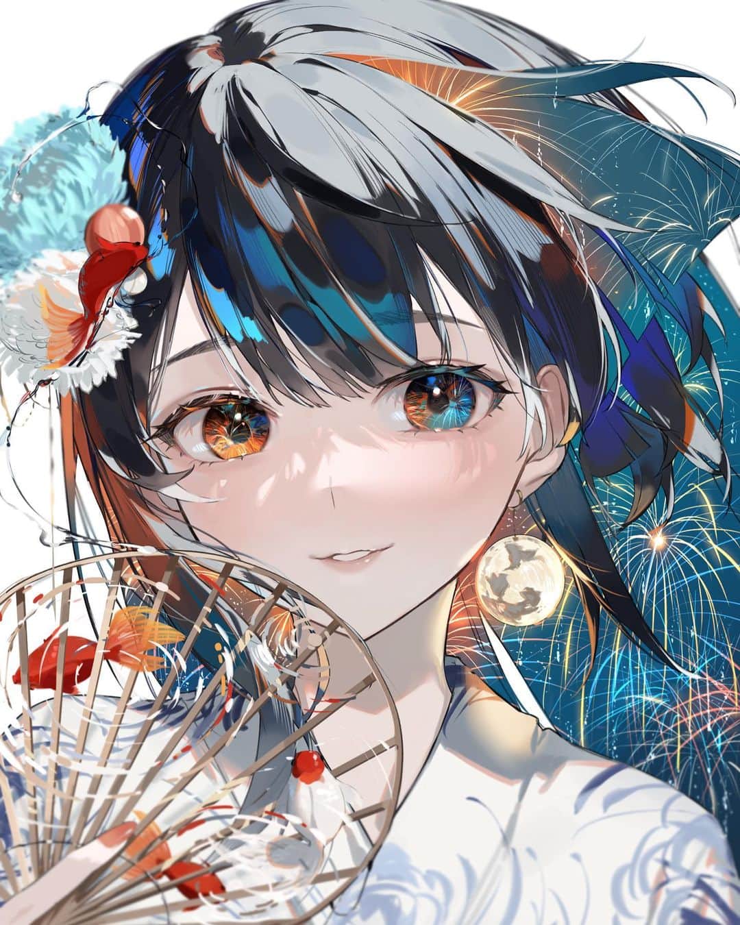 水視ずみのインスタグラム：「🎆 #illustration #drawing #originalcharacter #illustrator #イラストグラム #創作」