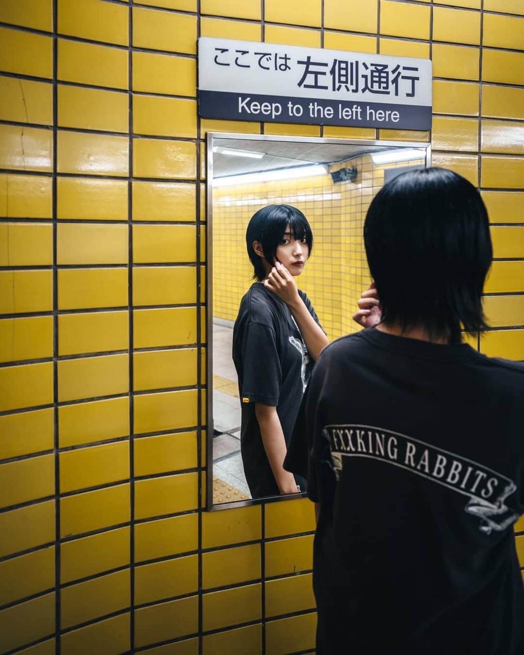 #FR2さんのインスタグラム写真 - (#FR2Instagram)「make eye contact through a mirror  "Rabbit Jesus Pigment Wash T-shirt"  Available Now.  We ship worldwide.  Photo by @rkrkrk   #FR2#fxxkingrabbits#頭狂色情兎」8月15日 20時12分 - fxxkingrabbits