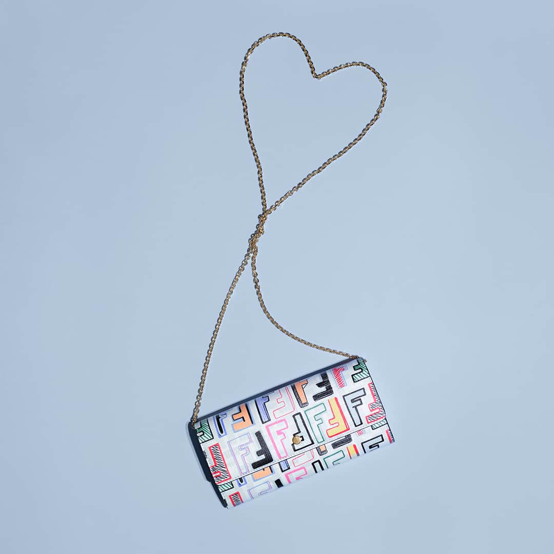 Fendiのインスタグラム：「Say it with an FF. The Fendi Chinese Valentine's Day selection for her features accessories with a vibrant take on the heritage motif.⁣ ⁣ The #FendiGifts edit is available in select locations.⁣ ⁣ Artistic Director of Couture and Womenswear: @mrkimjones ⁣ Artistic Director of Accessories and Menswear: @silviaventurinifendi ⁣ Artistic Director of Jewellery: @delfinadelettrez ⁣ ⁣ Photography: @johnnydufort ⁣ ⁣ Styling: @themelanieward ⁣ Hair: @benjaminmullerhair ⁣ Makeup: @lynseyalexander ⁣ ⁣ Casting: @shelleydurkancasting ⁣ Set Design: @maxbellhouse⁣ ⁣ Model: Xiru Yang」