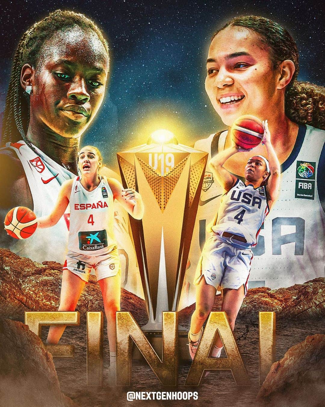 FIBAさんのインスタグラム写真 - (FIBAInstagram)「🏆 𝗦𝗧𝗔𝗚𝗘 𝗜𝗦 𝗦𝗘𝗧 🏆  We will have another 🇪🇸 Spain - USA 🇺🇸 final at the #FIBAU19!   Who will claim the gold? 🏅」7月23日 6時32分 - fiba