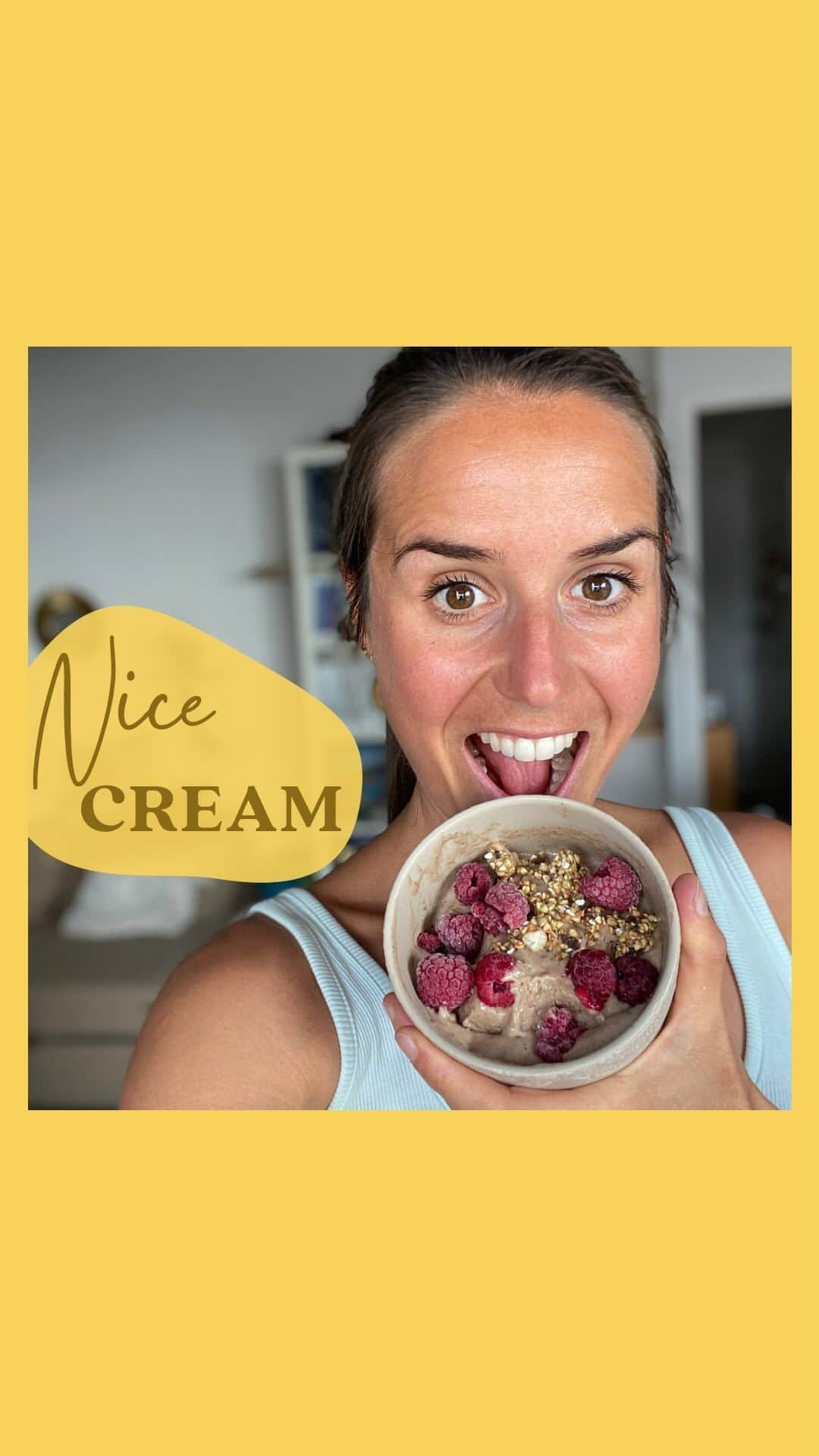 マチルド・ベセーラのインスタグラム：「🍦 Toi aussi t’es addict aux glaces en été ?? ➡️ Je te partage ma recette de 𝒏𝒊𝒄𝒆 𝒄𝒓𝒆𝒂𝒎 saine et ultra gourmande que je mange à peu près tous les jours 🙊😅  𝐁𝐀𝐒𝐄 • 2 bananes congelées (en petit morceaux) • 1 CS de beurre de cacahuète  • 1 CS de lait végétal   𝐏𝐀𝐑𝐅𝐔𝐌 𝐂𝐇𝐎𝐂𝐎 🍫  • 1 cc de cacao cru en poudre  𝐏𝐀𝐑𝐅𝐔𝐌 𝐅𝐑𝐔𝐈𝐓𝐒 🍓🍍  • 1 grosse poignée de framboises /ou/ mangue /ou/ ananas surgelées   𝐓𝐎𝐏𝐏𝐈𝐍𝐆𝐒  • 1 poignée de granola croustillant protéiné @nutripurefr  • Fruits frais • Menthe • Copeaux de noix de coco • Sois créatif.ve !   ➡️ Pour ceux qui veulent goûter au granola protéiné @nutripurefr (que je mets partouuut maintenant), utilise mon code « MATBECERRA » à la création de ton compte et profite de 10% de remise 😉  #nicecream #gourmandise #nutripure #glace #naturopathie #alimentation #healthy #plaisir #passion #sport」