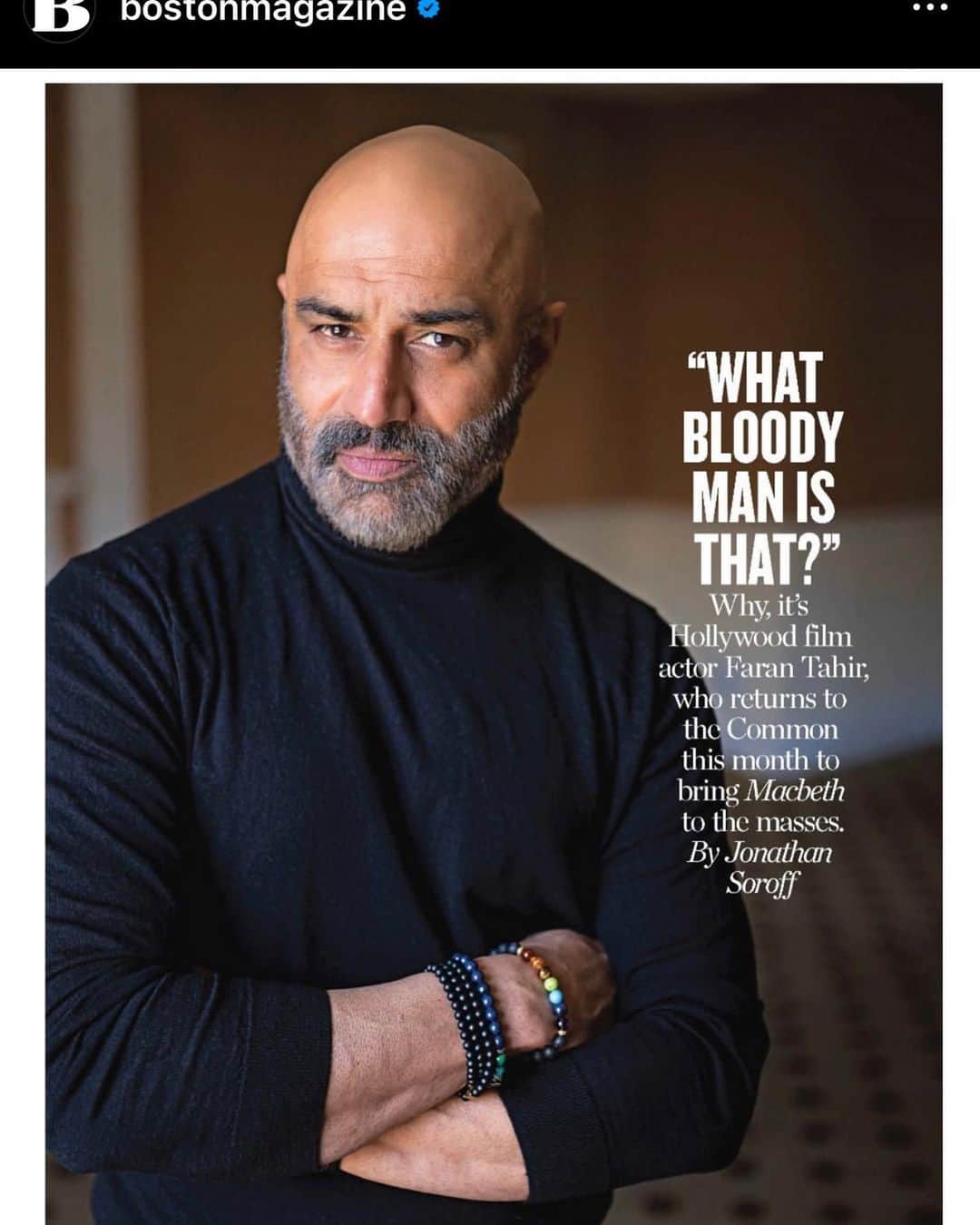 ファラン・タヒールのインスタグラム：「Macbeth in Boston at Commonwealth Shakespeare Company July 19 thru August 6」