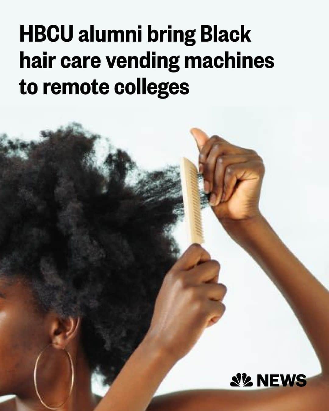 NBC Newsさんのインスタグラム写真 - (NBC NewsInstagram)「Attending colleges "in the middle of nowhere" can present a struggle for Black students who need hair care products.  Three HBCU alumni are bringing edge control, deep conditioner, and other products to remote colleges via the Beauty Genie, a vending machine.  Ebony Karim, the CEO and one of Beauty Genie’s co-founders, says this initiative is important because it centers the needs of women of color and encourages them to embrace “our own natural hair texture.”  Aside from the beauty products, the vending machines display short videos from professional hairstylists discussing topics on maintaining hair and the best products to use for each hair type.  Managing partner Swanzetta Lewis says the team wants to give students information that they can take back and apply.  Beginning Aug. 1, Olivet College will be the first campus to host a Beauty Genie, stocked with bonnets, combs and other Black hair care items.  Read more at the link in our bio.」7月23日 4時00分 - nbcnews