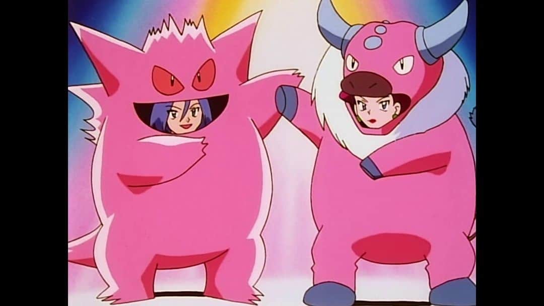 のインスタグラム：「Jessie and James are ready for any occasion!   Which pink Pokémon costume would you want to wear? 🤔」