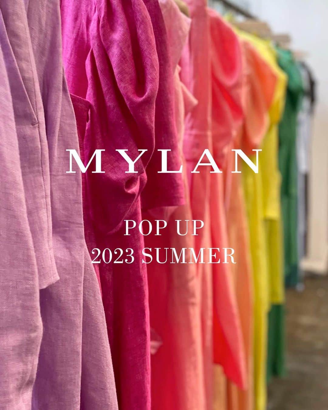 佐々木敬子のインスタグラム：「. お知らせ❤️❤️❤️ MYLAN 2023 SUMMER  POP UP STORE  今シーズンも華やかに夏を彩る、MYLANならではの鮮やかな発色とディテールにこだわった美しいフォルムのワンピースやスカートがラインナップ。 イタリア・パガニーニ社のハイクオリティなリネンをはじめ、さらりとしたドライな質感が素肌に心地よいライトリネンまで取り揃えたリネンコレクションは、初登場のテーラードジャケットやショートパンツまで幅広いアイテムを展開。新鮮なボーダー柄を含む上質のコットンジャージ素材のコレクションや、オリジナルカラーで染め上げた美しいカラーが特徴のハイクオリティなシルクコットンコレクションなど、多数、取り揃えています。  MYLANのコレクションを実際にお試しいただける貴重な機会となっております。お近くにいらっしゃる際は是非お立ち寄りくださいませ。  ■伊勢丹新宿店　本館2階■ 日程：7月26日（水）～8月5日（土） 住所：新宿区新宿3-14-1 本館2階 アーバン・クローゼット 電話：03-3352-1111(大代表)  ■六本木伊勢丹サローネ　1階■ 日程：8月9日（水）～22日（火） 住所：東京都港区赤坂9-7-4 東京ミッドタウン・ガレリア1F 電話：03-6434-7975(直通)  ※在庫状況などは直接店舗へご確認頂きますようお願い致します。  #MYLAN #MYLANpopup」