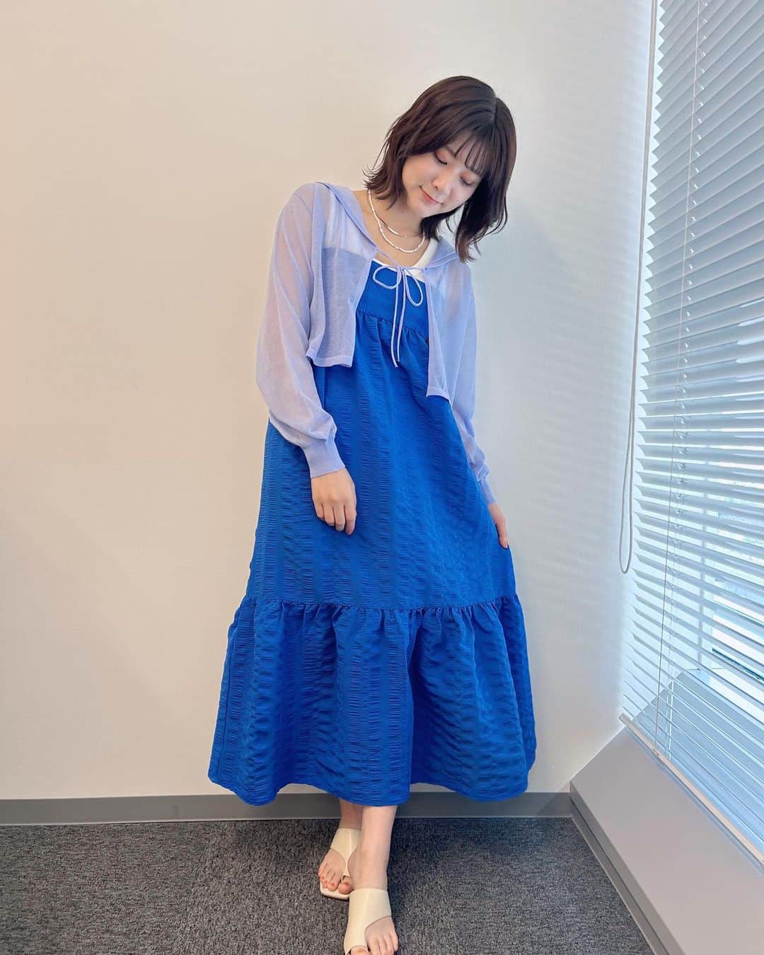 清水麻璃亜さんのインスタグラム写真 - (清水麻璃亜Instagram)「* 夏っぽい衣装かわいい🍉 青って自分じゃなかなか選ばない色だったけど、 今日で好きになりました✌︎💙」7月23日 13時10分 - gn___maria