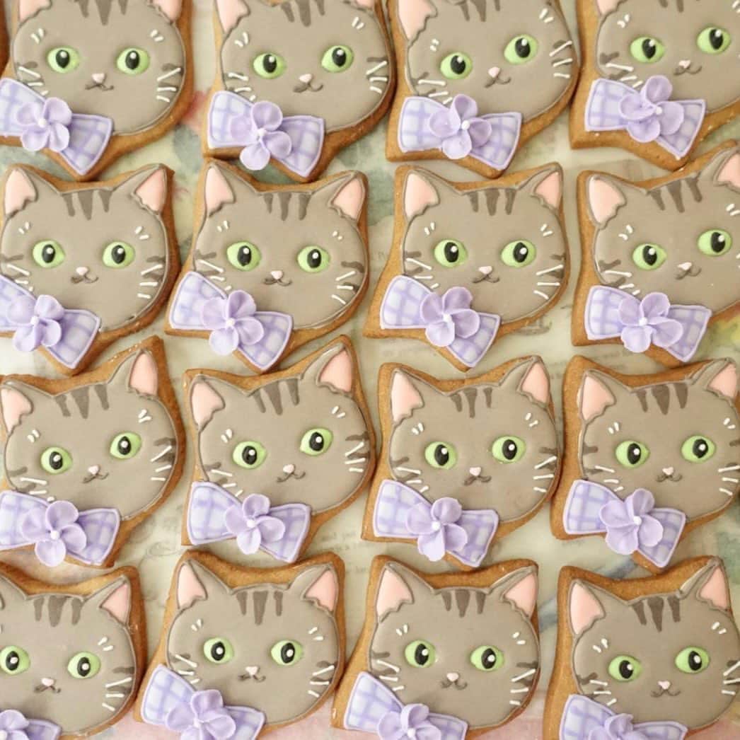佐藤すみれさんのインスタグラム写真 - (佐藤すみれInstagram)「💜💜💜  【すみれの猫じかんから一年】  また可愛くて楽しくて美味しいイベント企画したいな🐱 @melililou.lilou さんのしずこたクッキー、2匹ともそっくりで可愛かった。。  来週はスイーツ監修のお仕事の発表があります！  　　　 #すみれの猫じかん  #佐藤すみれプロデュース  #アイシングクッキー  #サイン入りクッキー  #メリリル さんのクッキー #キジトラ #ベンガル  #しずく #こたろー #しずこた」7月24日 1時29分 - sumiresato_official