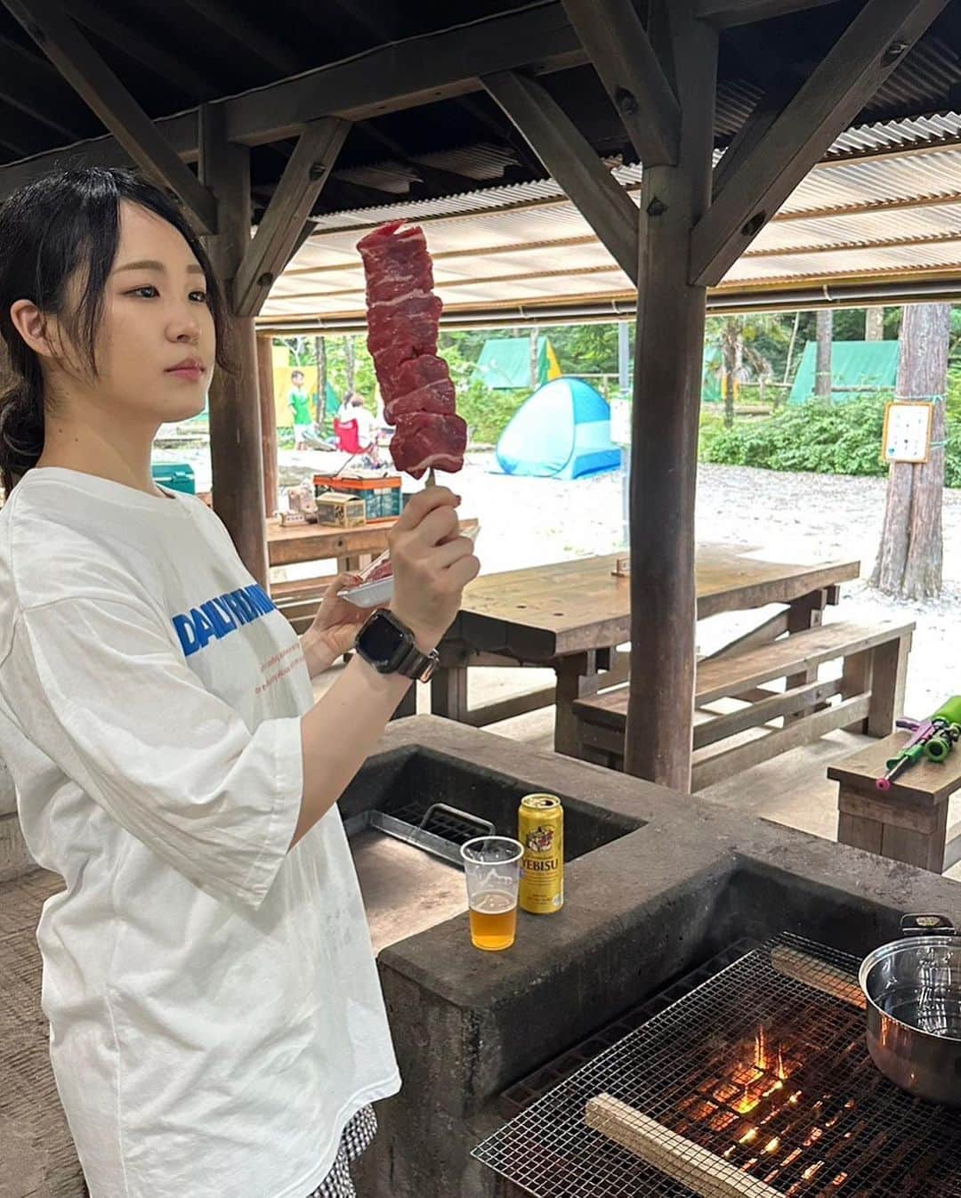 三田麻央さんのインスタグラム写真 - (三田麻央Instagram)「. 川遊びしてきた🙋‍♀️🙋‍♀️🙋‍♀️ 夏の思ひ出☀️🍉🌻🏊  カメラ固定して動画撮ったんやけど長すぎるから楽しそうなスクショ載せとく☝️☺️」7月23日 19時54分 - kyunmao_m99