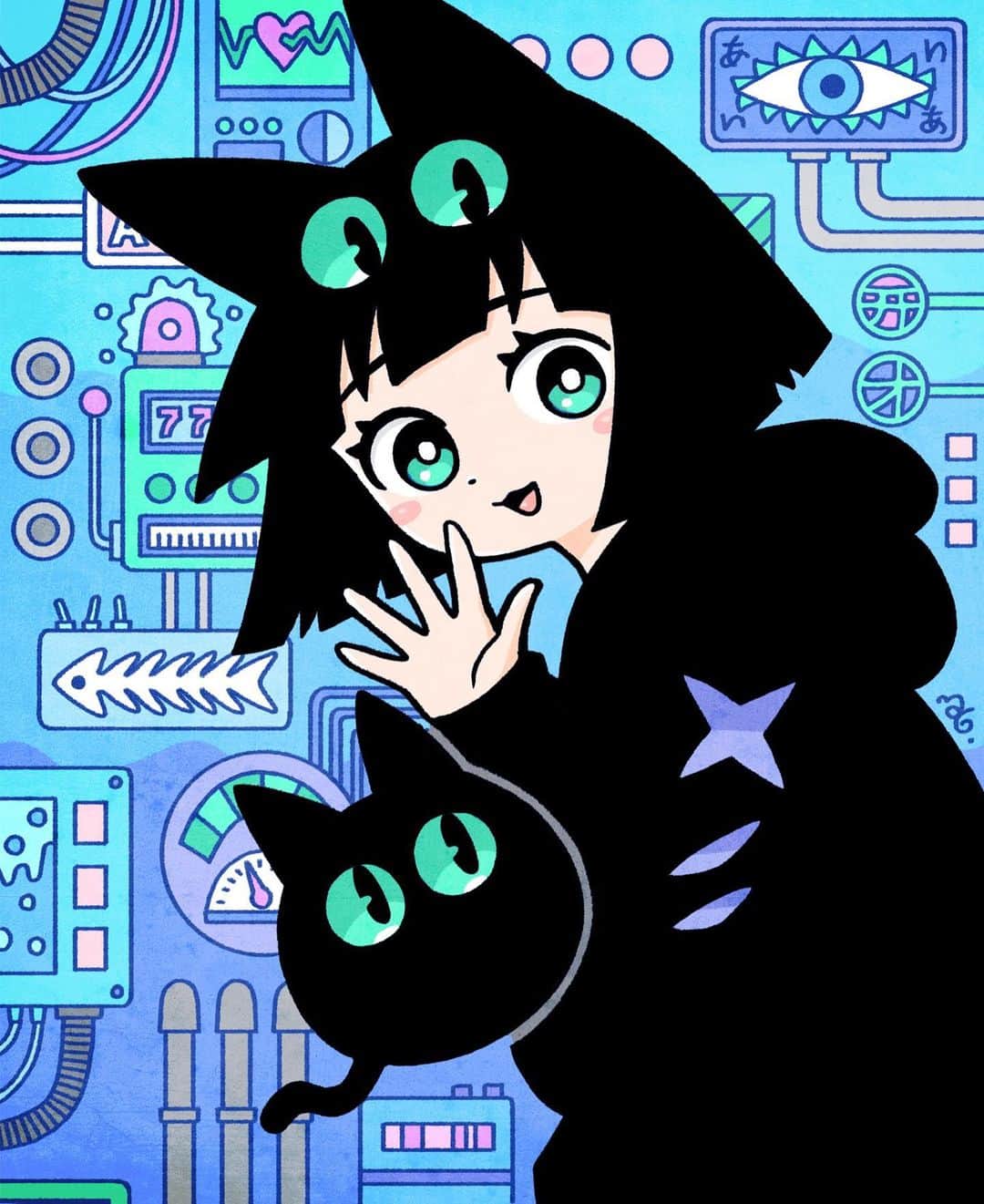 北極まぐのインスタグラム：「やっほー／Hi!  #illustration #artwork」