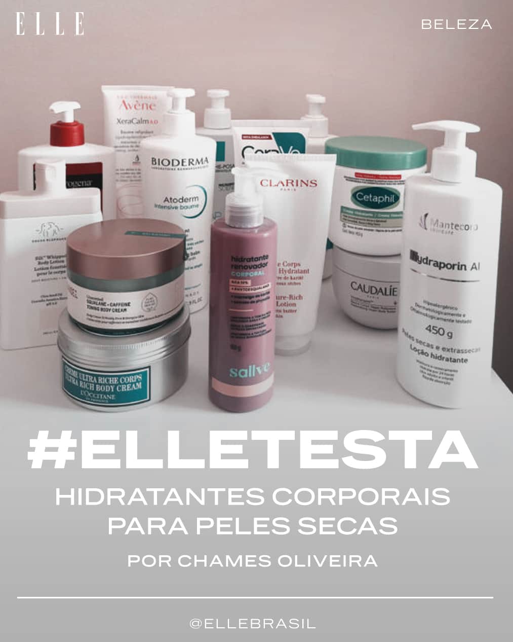 ELLE Brasilのインスタグラム：「Quem tem a pele do corpo ressecada sofre ainda mais no inverno. Hidratantes, loções e óleos potentes são grandes aliados nesses momentos, mas é importante sempre manter a hidratação da pele alta, mesmo quando as temperaturas estão mais elevadas. Pensando nisso, fizemos um #ELLETESTA com os melhores produtos do mercado para dias quentes, frios e especiais (ulalá!) – e a repórter @chames testou um por um. Arraste para o lado e leia o review de cada um deles. E pra quem quer ainda mais opções, em elle.com.br tem resenhas de mais produtos. Corre lá!」