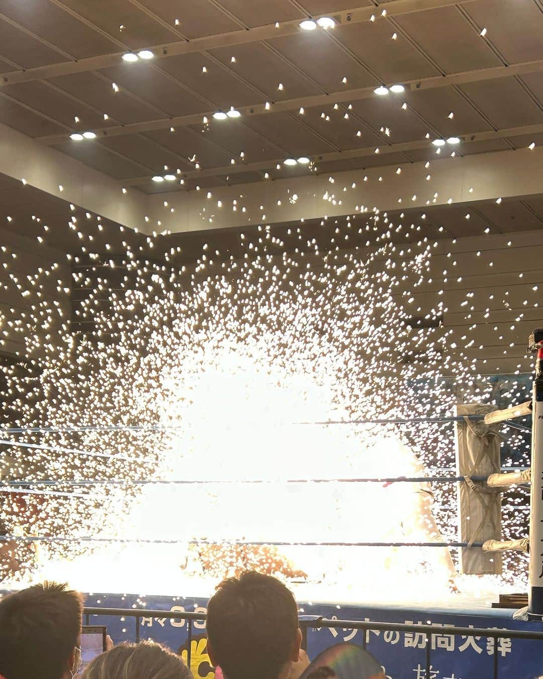 藤原時さんのインスタグラム写真 - (藤原時Instagram)「今年一発目の花火は、大仁田厚さんの「有刺鉄線デリケートマットメガトン電流爆破」でございました。初めて生で観る電流爆破の衝撃たるや、母が昔、スキーのインストラクターをやっていたという衝撃をも遥かに超える、ド級のソレでございました。夢が叶った瞬間です。写真を撮っていただいた宮原選手、有難うございました。最高に興奮しました。  #ajpw #全日本プロレス　#電流爆破 #有刺鉄線デリケートマットメガトン電流爆破デスマッチ #メガトン？」7月23日 22時25分 - fujisakitoki
