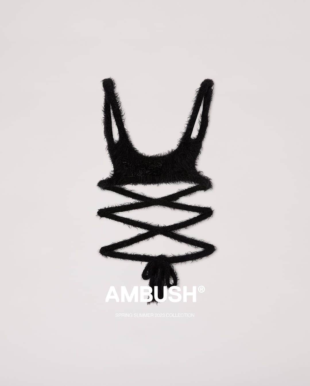 AMBUSHさんのインスタグラム写真 - (AMBUSHInstagram)「#AMBUSH FUR BACKLESS STRING BRA TOP. Unexpected textures for your summer silhouette. Now available at our WEBSHOP」7月24日 19時04分 - ambush_official