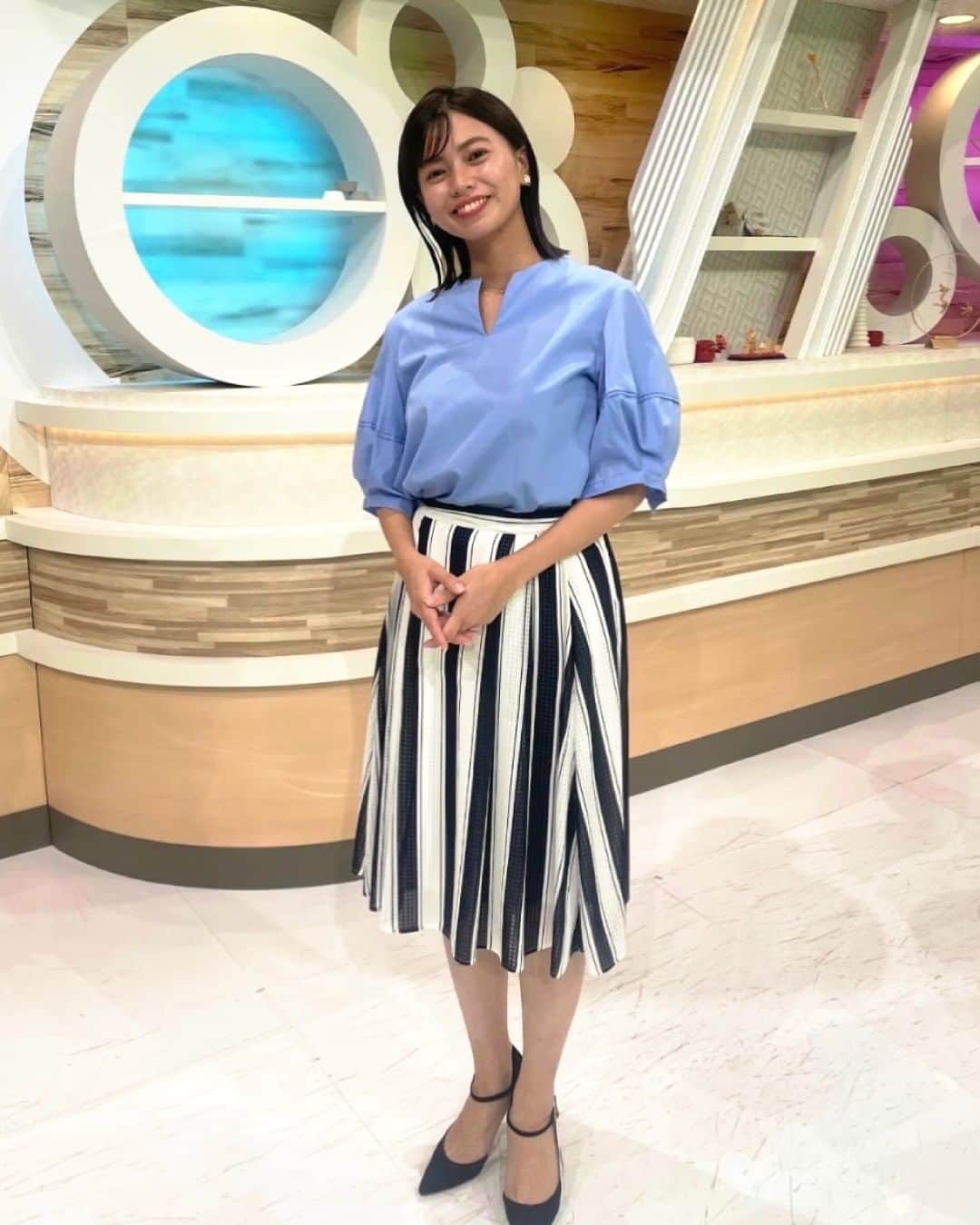 のインスタグラム：「👗 「News Park KSB」の衣装です。 今週もよろしくお願いいたします！  ୨୧┈┈┈┈┈┈┈┈┈┈┈┈┈┈┈┈┈┈୨୧ #瀧川奈津希 #野口真菜 #松木梨菜 ୨୧┈┈┈┈┈┈┈┈┈┈┈┈┈┈┈┈┈┈୨୧  #KSB瀬戸内海放送 #KSB #アナウンサー #衣装 #コーディネート #fashion」
