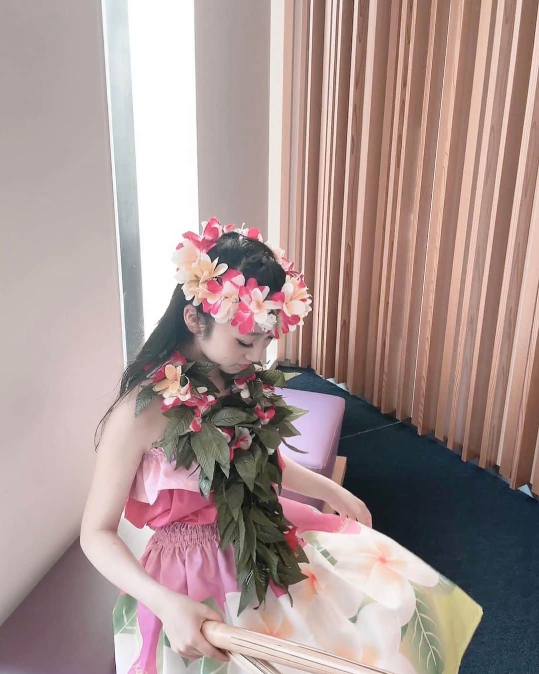 横溝菜帆のインスタグラム：「. 4年ぶりに フラのイベントに参加しました。  緊張したけど、最高に楽しかった🐚」