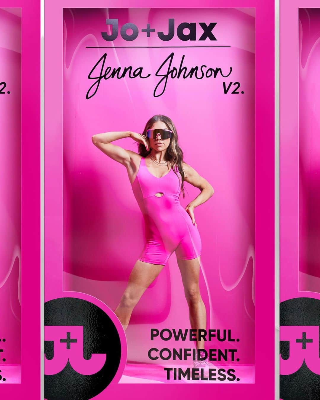 ジェナ・ジョンソンのインスタグラム：「Remember when my collab with @joandjax was Barbie themed?!?! Well in celebration of the new Barbie movie, we are doing a final RESTOCK!! 🩷  Use code: JENNA30OFF to get 30% off my whole collection! link in bio!」