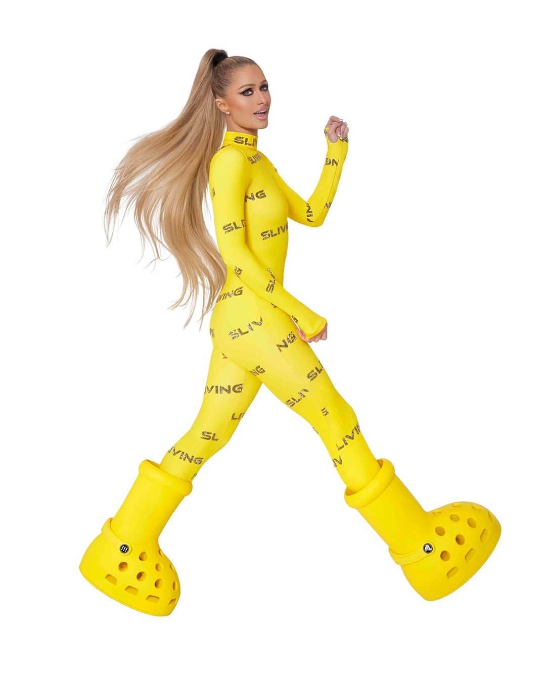 HYPEBEASTさんのインスタグラム写真 - (HYPEBEASTInstagram)「@hypebeastkicks: @mschf and @crocs have officially announced their forthcoming Big Yellow Boots collaboration. ⁠ ⁠ @parishilton stars in the wacky boots' campaign and she’s spotted rocking the kicks with a matching yellow and black leather motorcycle-inspired zip-up top and pants. The kicks bear the same shape as MSCHF’s Big Red Boots that launched earlier this year, but Crocs has incorporated elements of their Classic Clog throughout the upper. Punched-out holes arrive across the toe boxes while a heel spoiler is attached to the rear. Crocs’ logo is present inside of the black badges that connect the heel clip to the base.⁠ ⁠ MSCHF’s website and the MSCHF Sneakers App will open up a 24-hour draw at 2pm EDT on August 9. The MSRP is set at $450 USD.⁠ Photo: MSCHF」7月25日 4時10分 - hypebeast